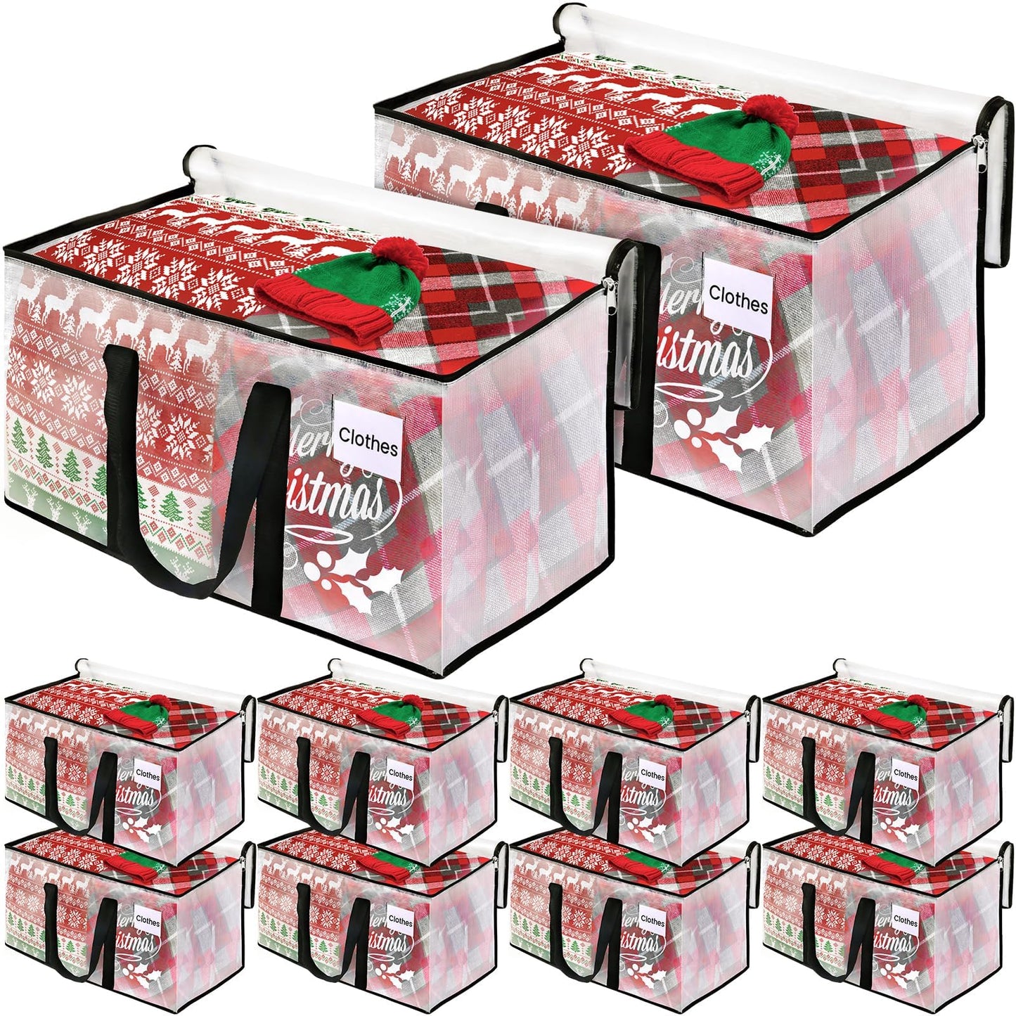 RoomHacks Clear Moving Bags Heavy Duty Extra Large, Moving Supplies with Reinforced Handle and Double Zipper, Storage Bags for Moving Essential, Packing tote Alternative to Moving Box(10 Packs, Clear)