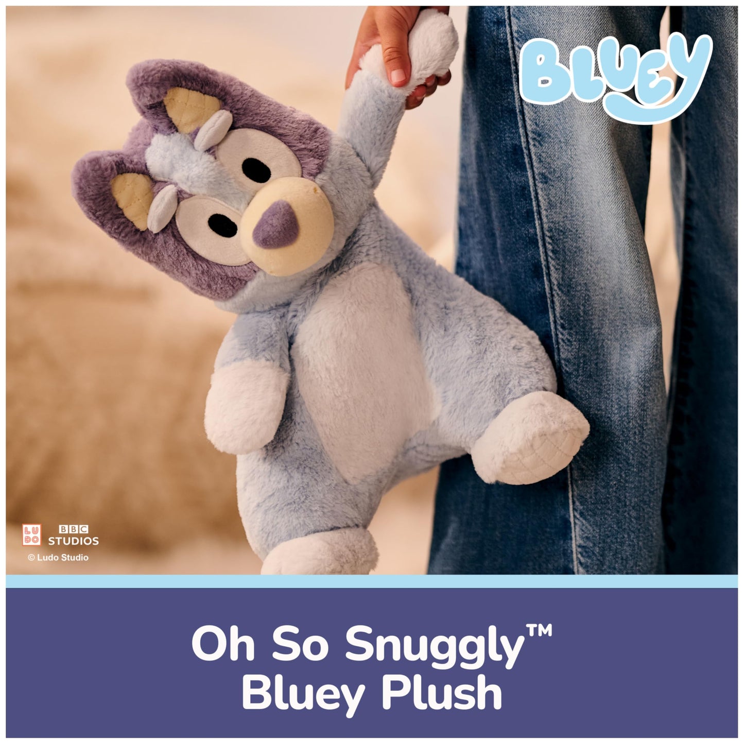 GUND Official Bluey Oh So Snuggly Plush, Bluey Plushies, Stuffed Animal Sensory Toy for Babies and Toddlers, Blue, 12.5”