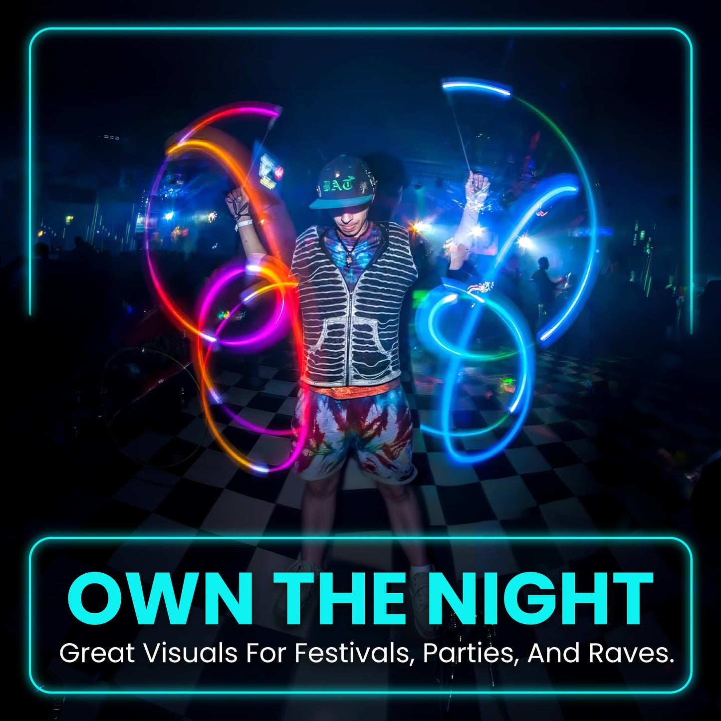 UltraPoi Helix Poi Set LED Poi for Raves and Concerts LED Glow Sick