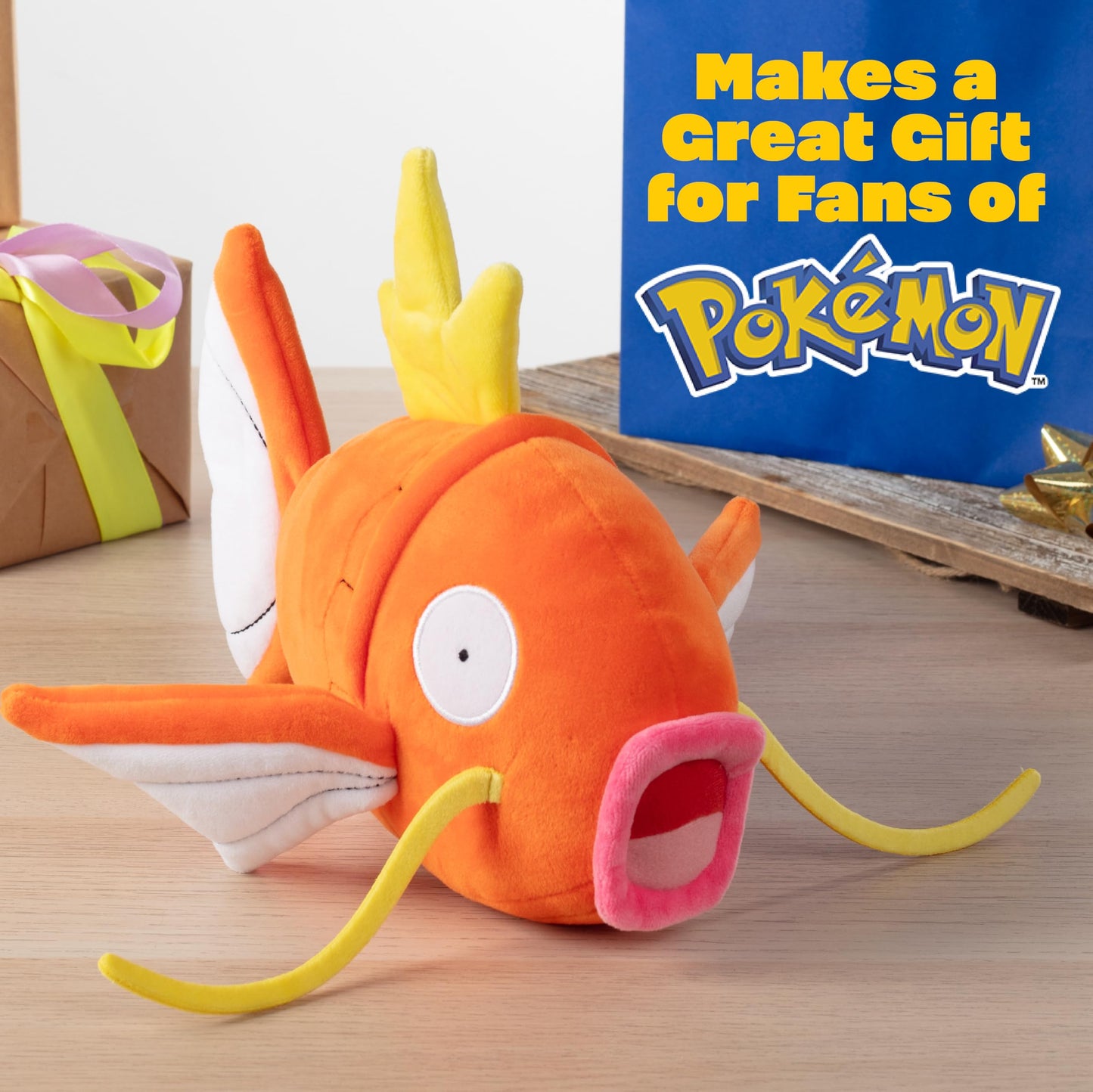Pokémon 8" Magikarp Plush - Officially Licensed - Generation 1 Figure - Authentic Soft Stuffed Animal Toy - Easter Basket Stuffer Gift for Kids, Boys, Girls - 2+