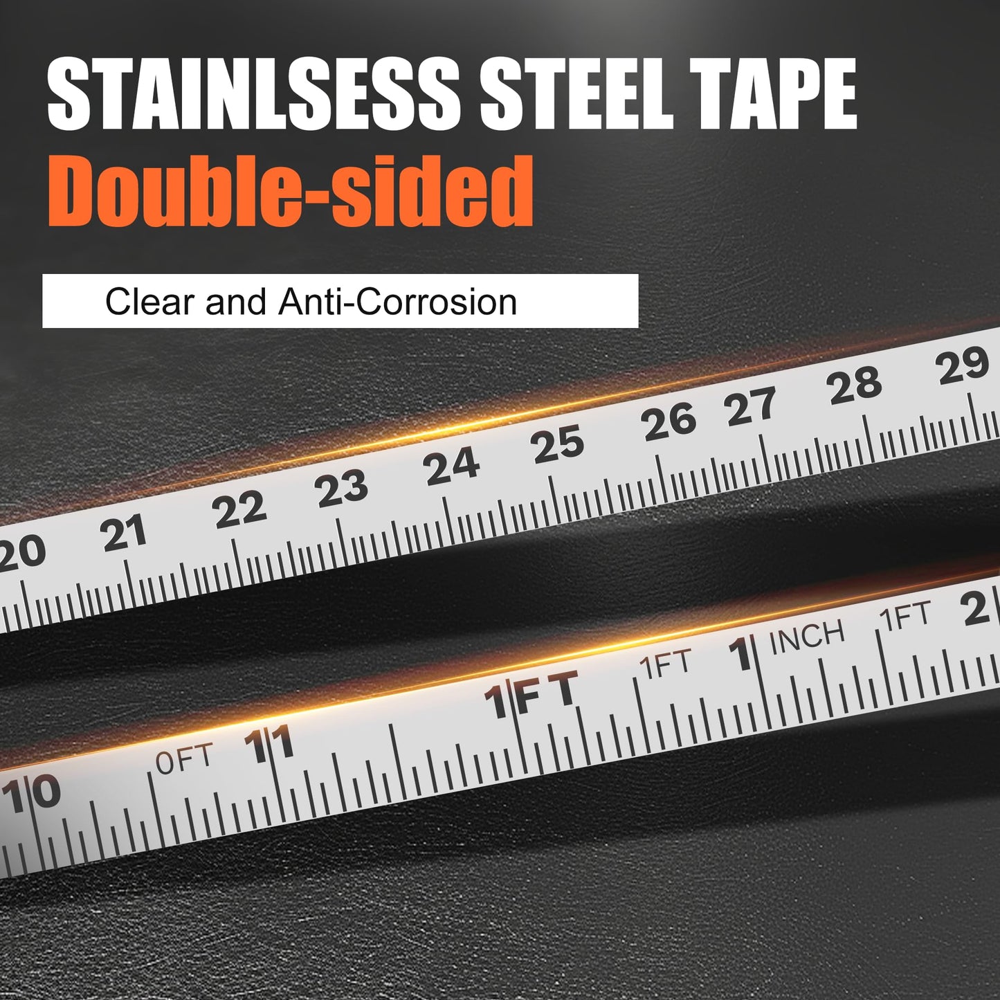Cekegon Oil Gauging Tape, Explosion-Proof Oil Tank Gauging Tapes, Stainless Steel Sounding Tape with Brass Plumb Bob (20M/66Ft)