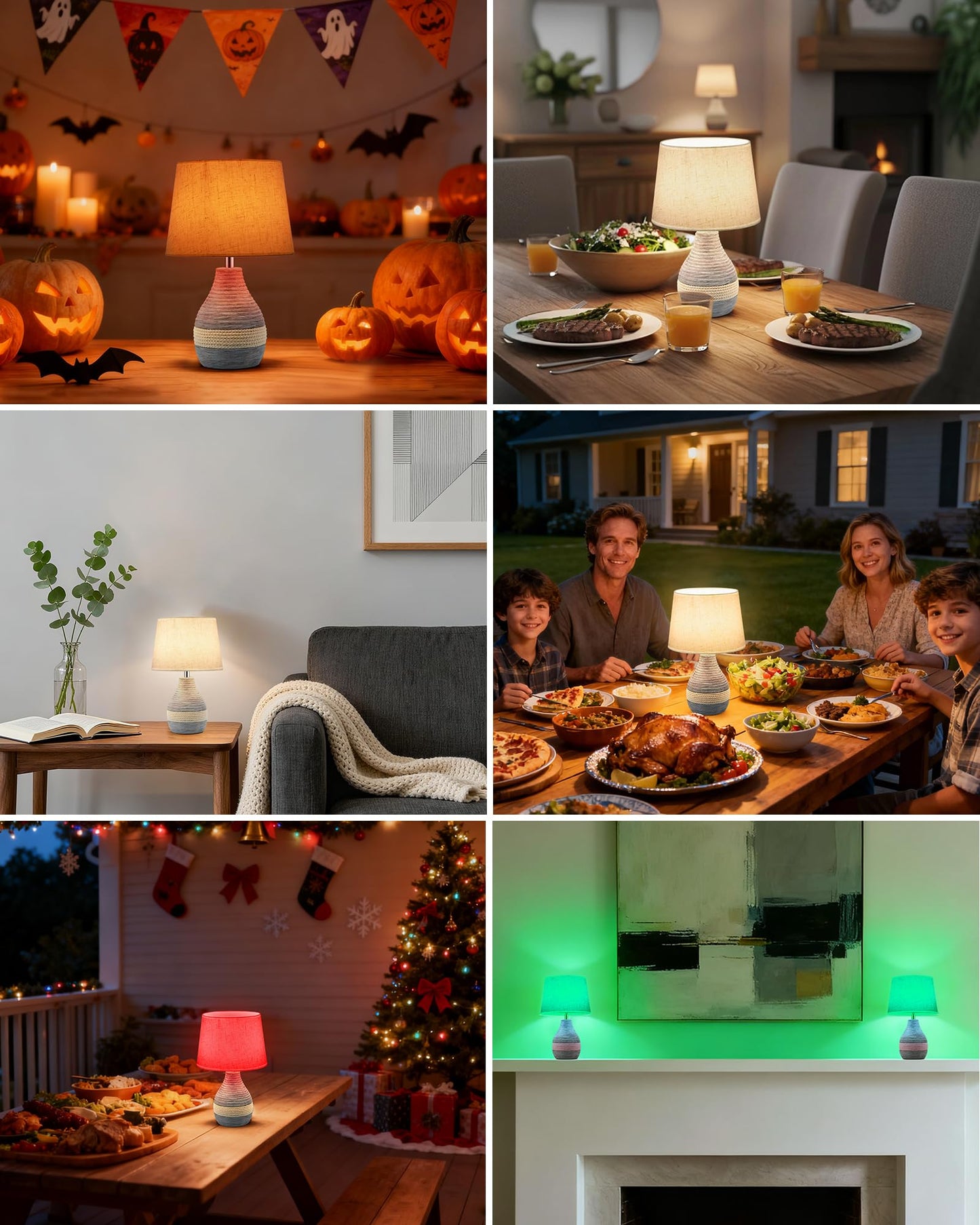 UMEXUS 13” Small Ceramic Cordless Table Lamp with Timer, Dimmer, Linen Shade, Remote Control, Rechargeable Battery Light for Patio Nightstand Kitchen Counter Living Room Side Table, Bulb Included