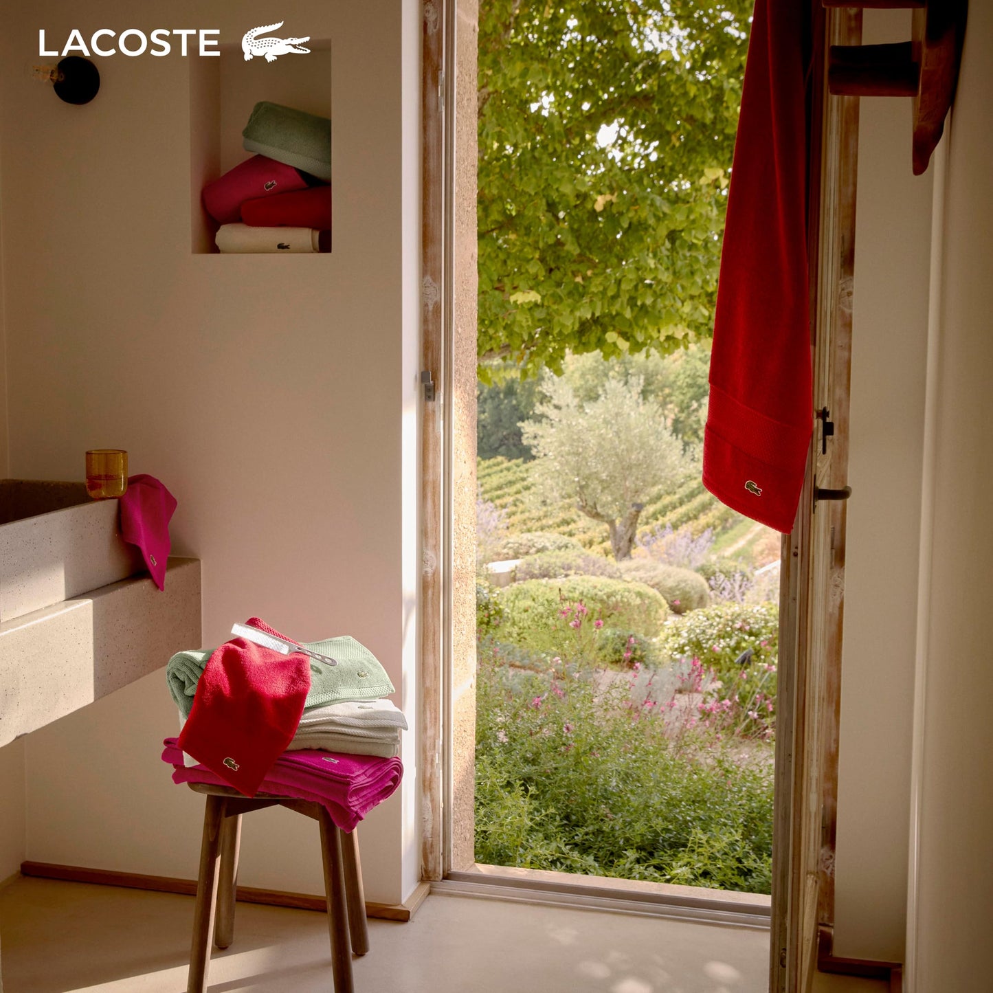 Lacoste Heritage 100% Supima Cotton Bath Towel, Aloe, 30" x 54" – Highly Absorbent & Quick Drying, Premium Super Soft Bath Towel, Bathroom Essential, Gift for All Occasions, Machine Washable