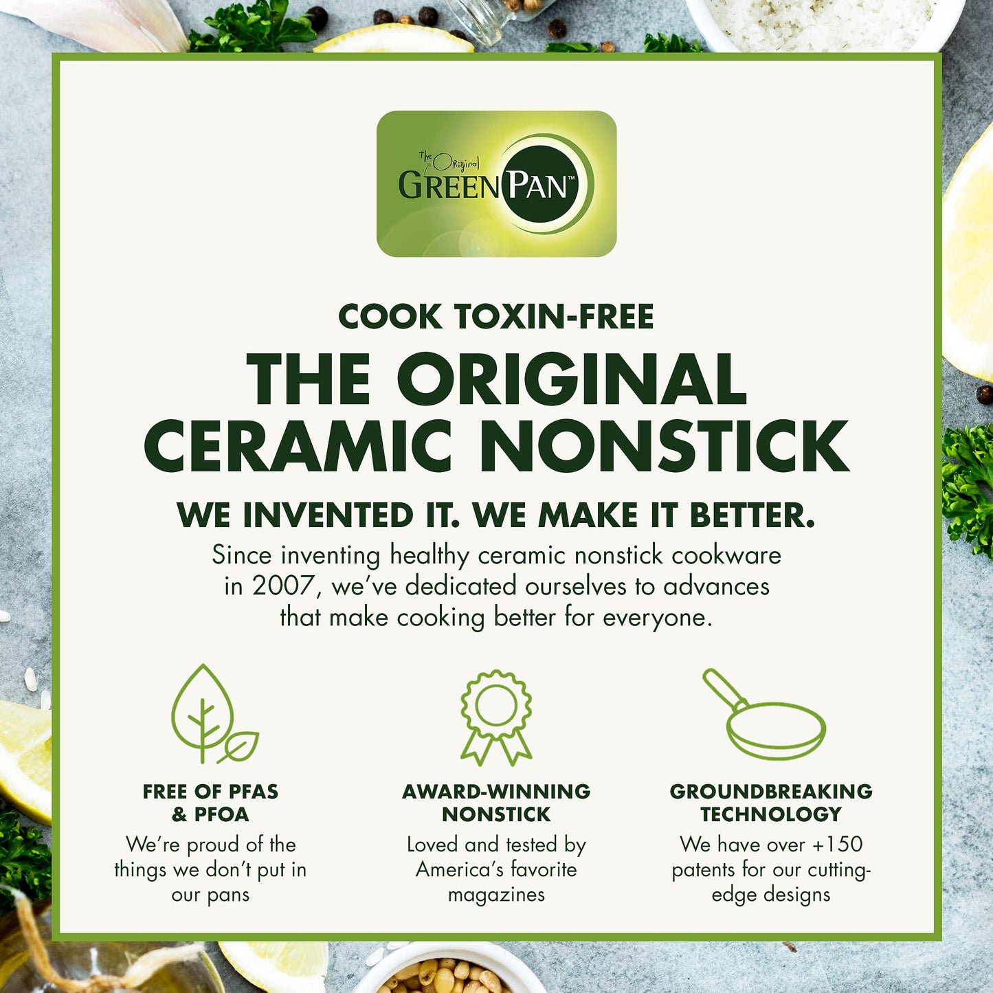 GreenPan Rio Healthy Ceramic Nonstick 13.5" Frying Pan Skillet, PFAS-Free, Dishwasher Safe, Black