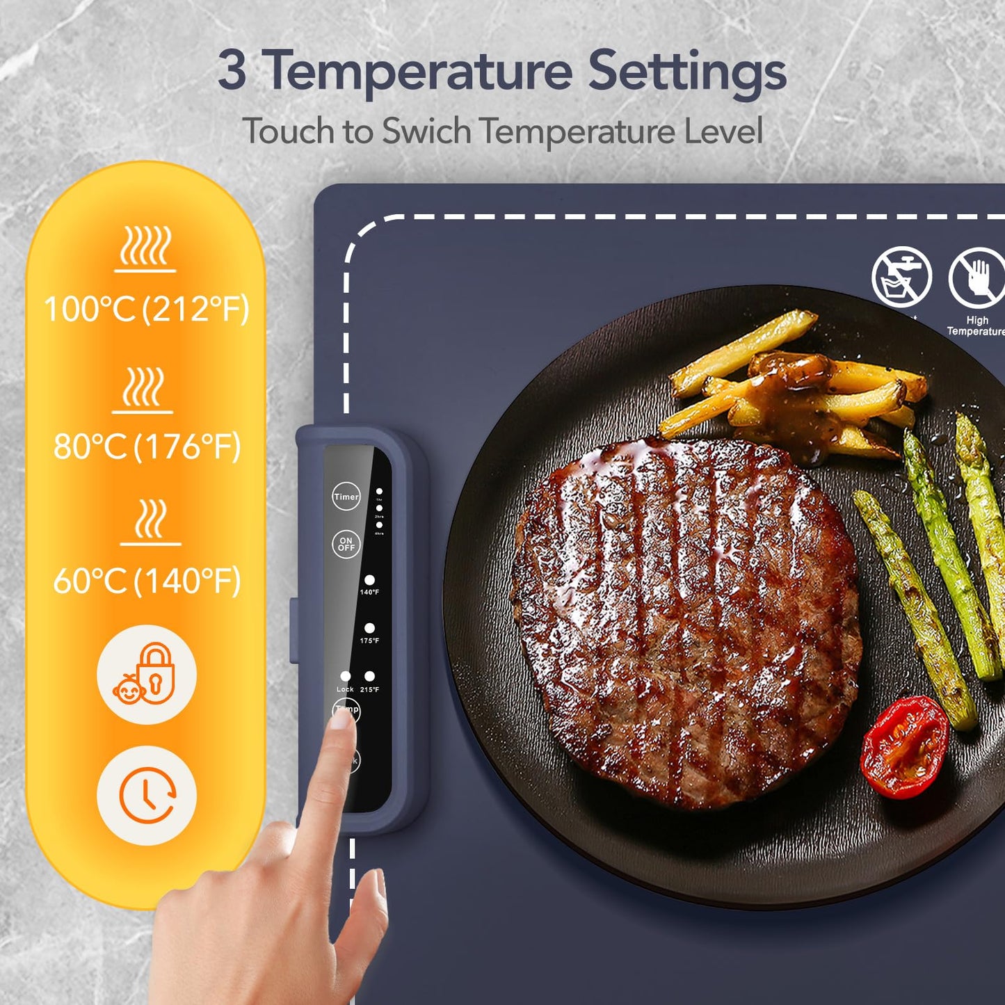2 Pack Food Warming Mats for Countertop,Warming Mat for Food,Electric Warming Tray for Buffets Parties,Silicone Heating Mat for Food Portable Food Warmer for Home Kitchen Gift Daily Use Travel