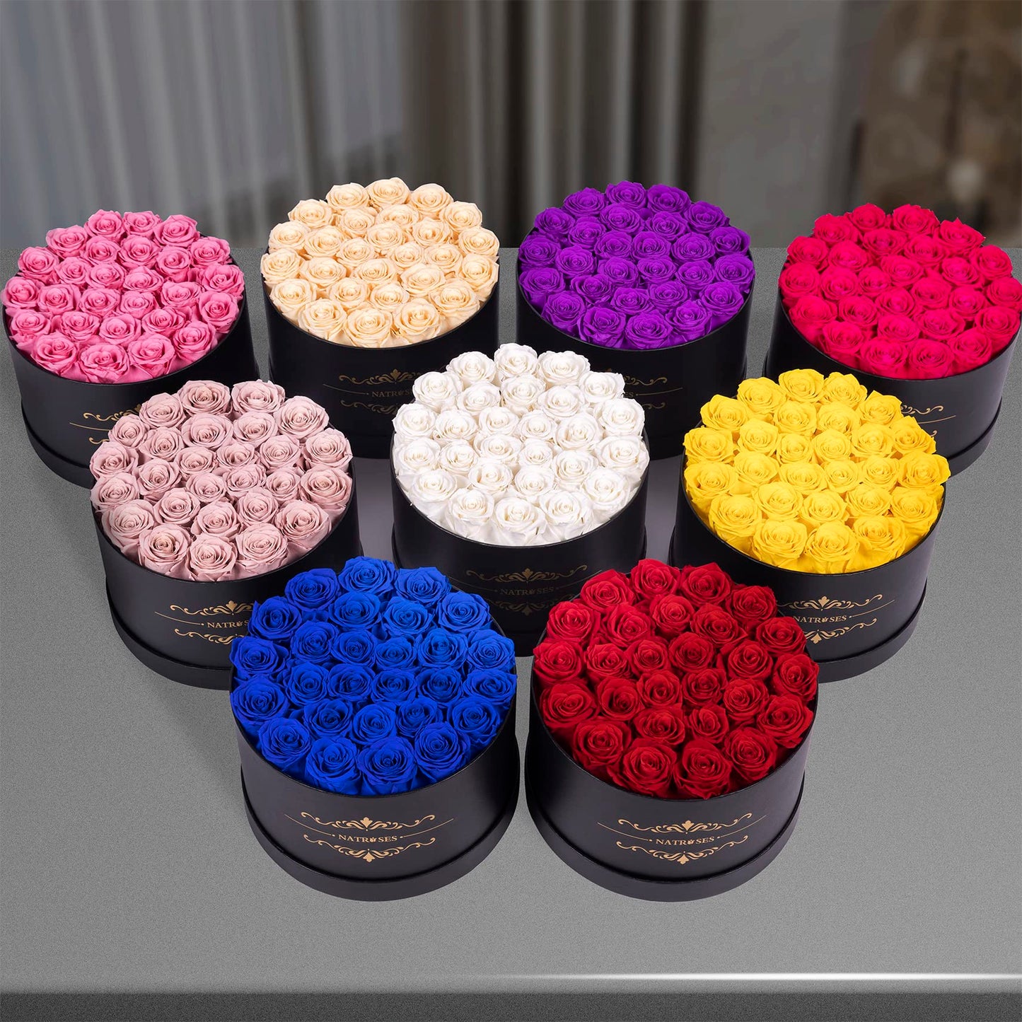 NATROSES 27 Piece Forever Preserved Roses in a Box, Preserved Flowers for Delivery Birthday, Flowers Roses Gifts for Her (White)