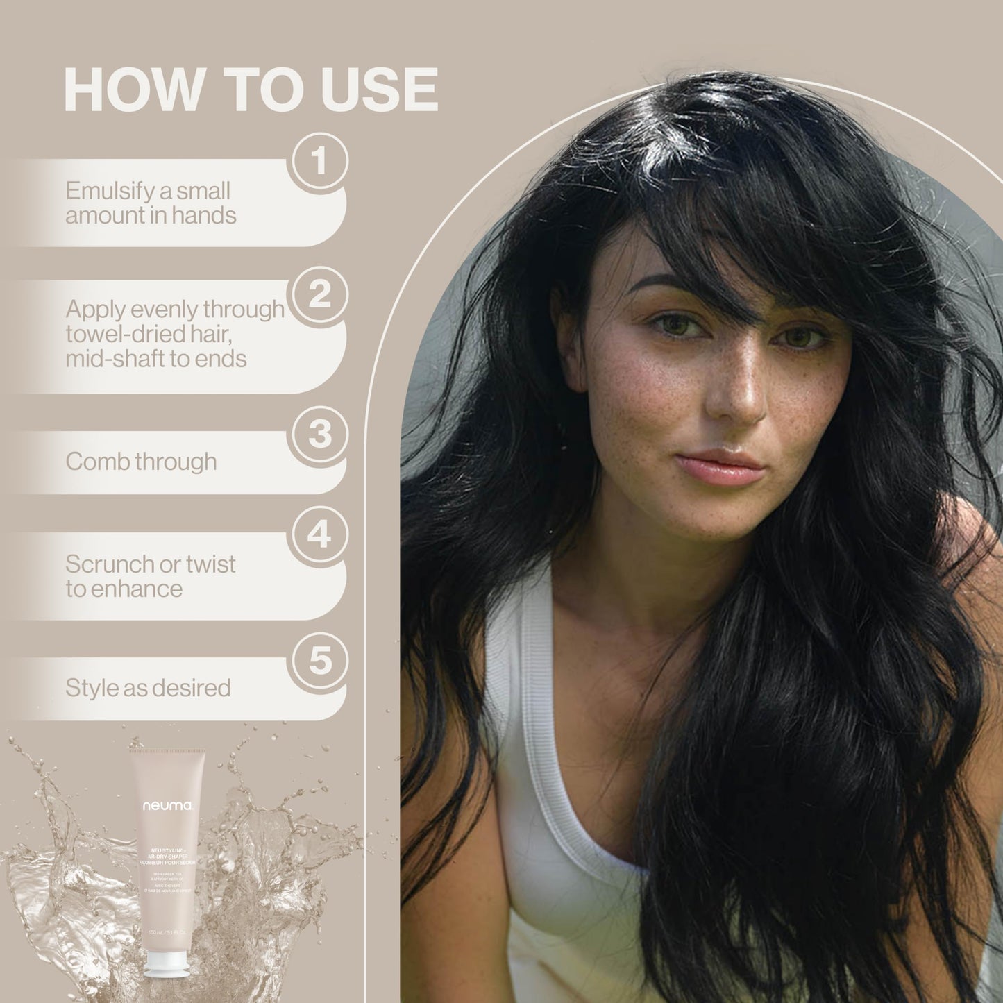 NEUMA Neu Styling Air-Dry Shaper Creme 5.1 Fl. Oz. Lavender, Mandarin & Vanilla Scent, Air Dry Cream