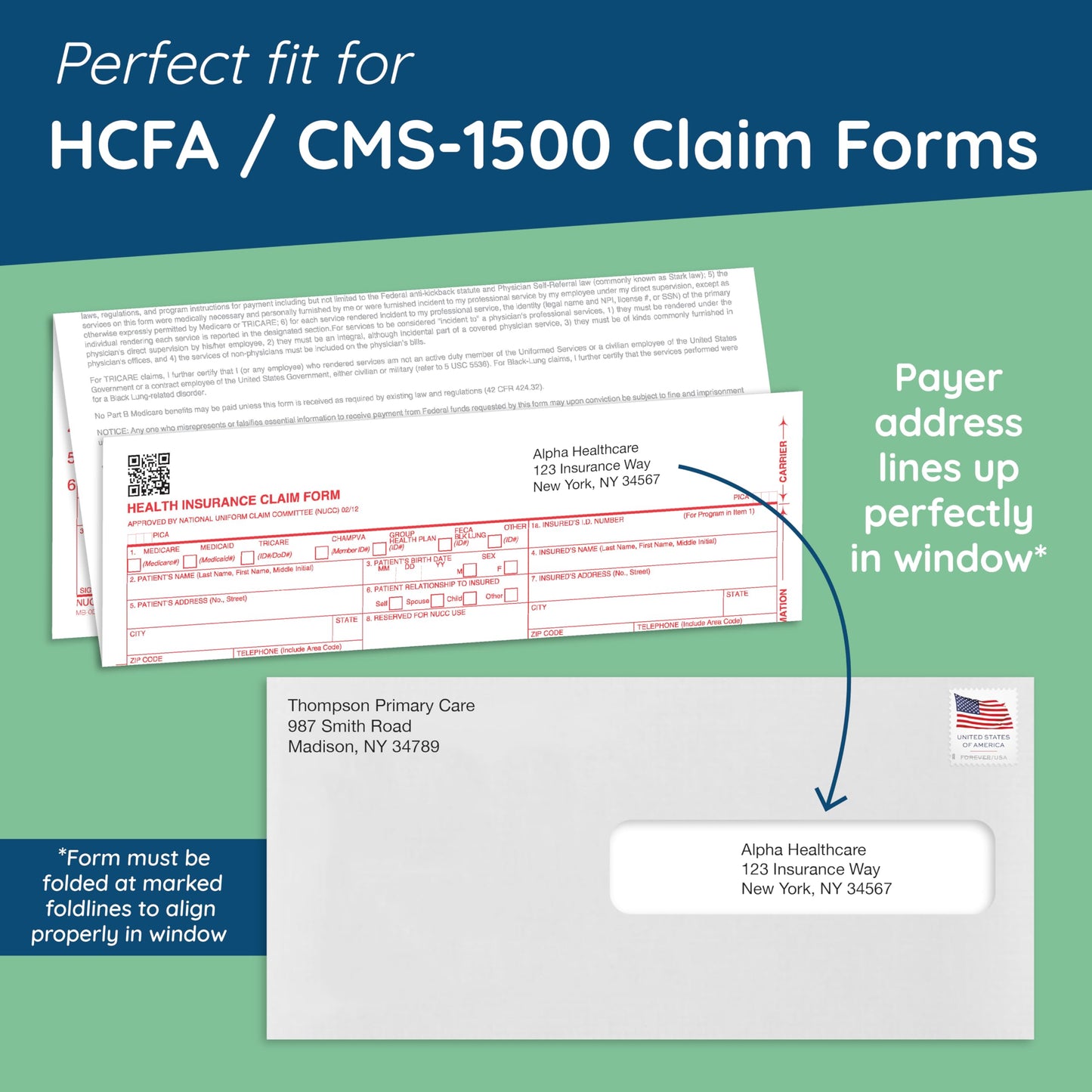 500 CMS 1500 Form Envelopes - Self Seal Design - Perfectly Fits your HCFA Medical Billing CMS-1500 Forms - 4 ½ X 9 ½ Inch (Pack of 500)