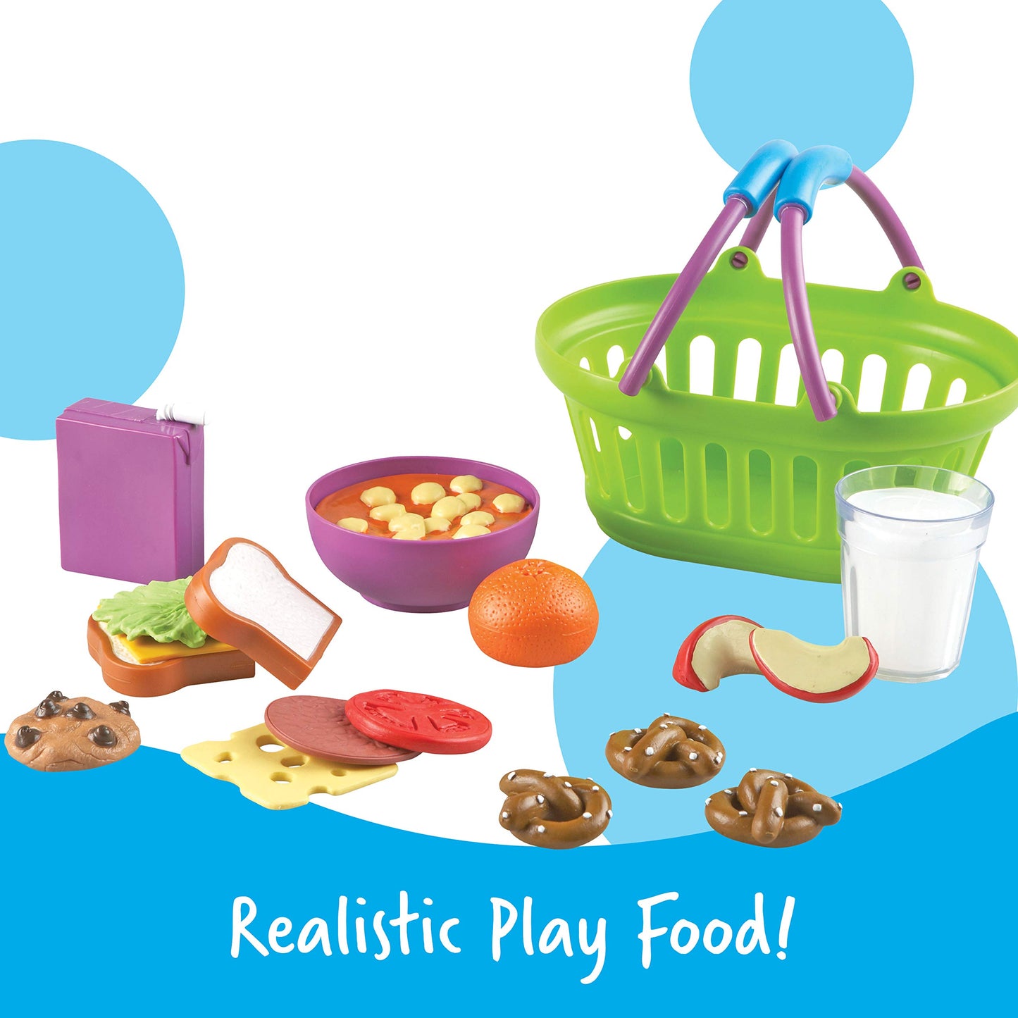Learning Resources New Sprouts Bundle of Breakfast, Lunch and Dinner - 3 Sets, Ages 18+ months Toddler Pretend Play Food, Educational Toys for Toddlers, Supermarket Toys