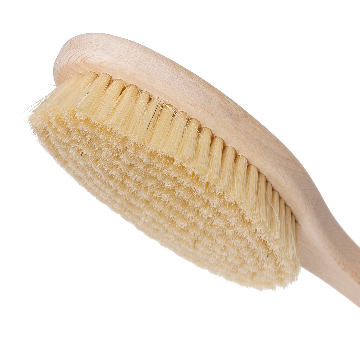 REDECKER Beechwood Bath and Shower Brush - Boar Bristle Back Brush Shower - 17-3/4 inch Handle for Hard-to-Reach Areas - Natural Pig Bristle Fibers Remove Dead Skin - Long Handled Bristle Shower Brush