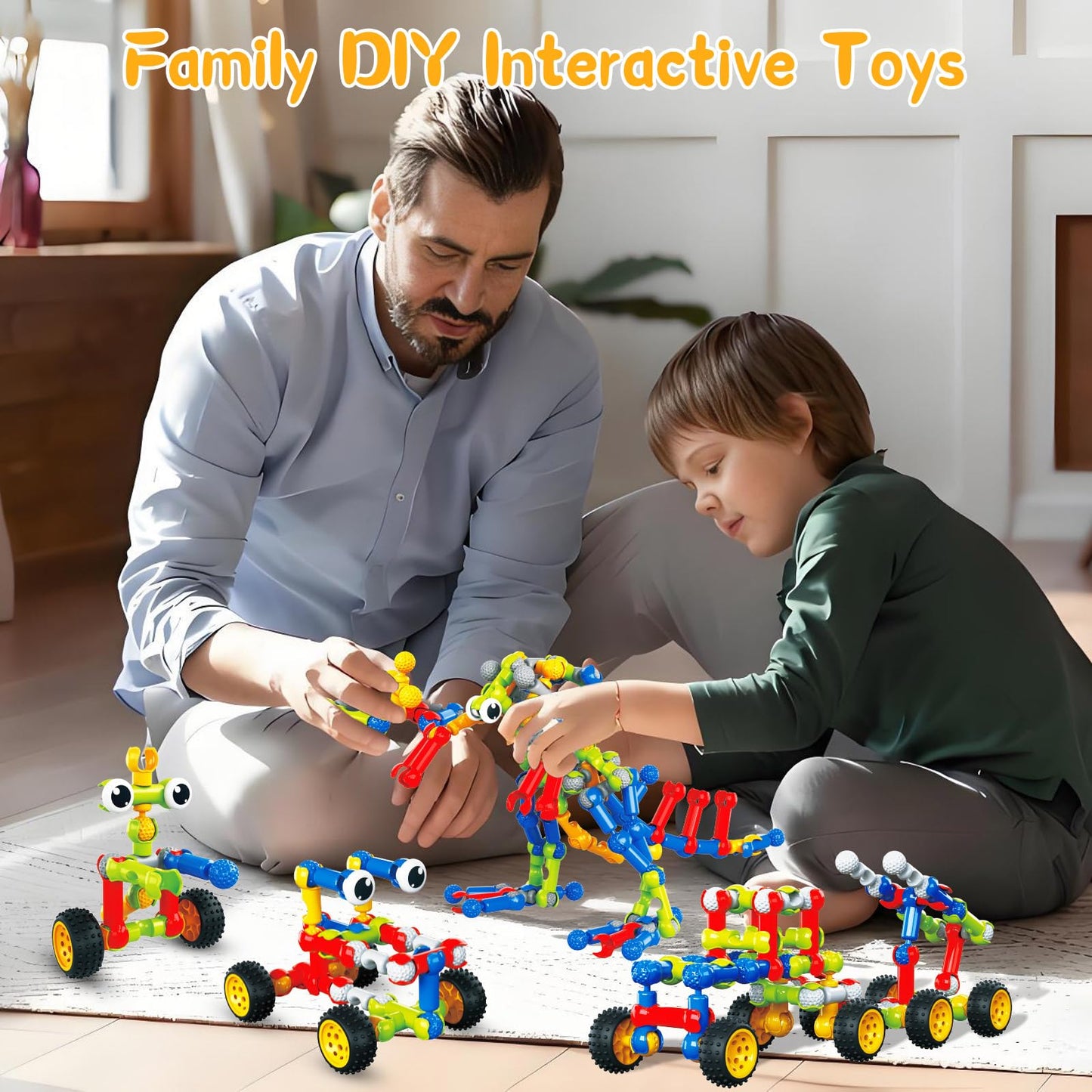 Caferria - STEM Building Blocks for 3 4 5 6 7 8 Year Old Birthday Gift 142 Pieces Building Toys for Preschool Classroom Educational Toy Building Sets