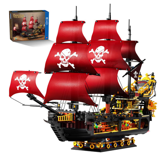 Adult Pirate Ship Building Kit, Queen Anne's Revenge Pirate Ship Mini Building Block Sets for Adults, Construction Toys Gift for Teens & Men, Not Compatible with Lego Pirate Ship, 3399 PCS