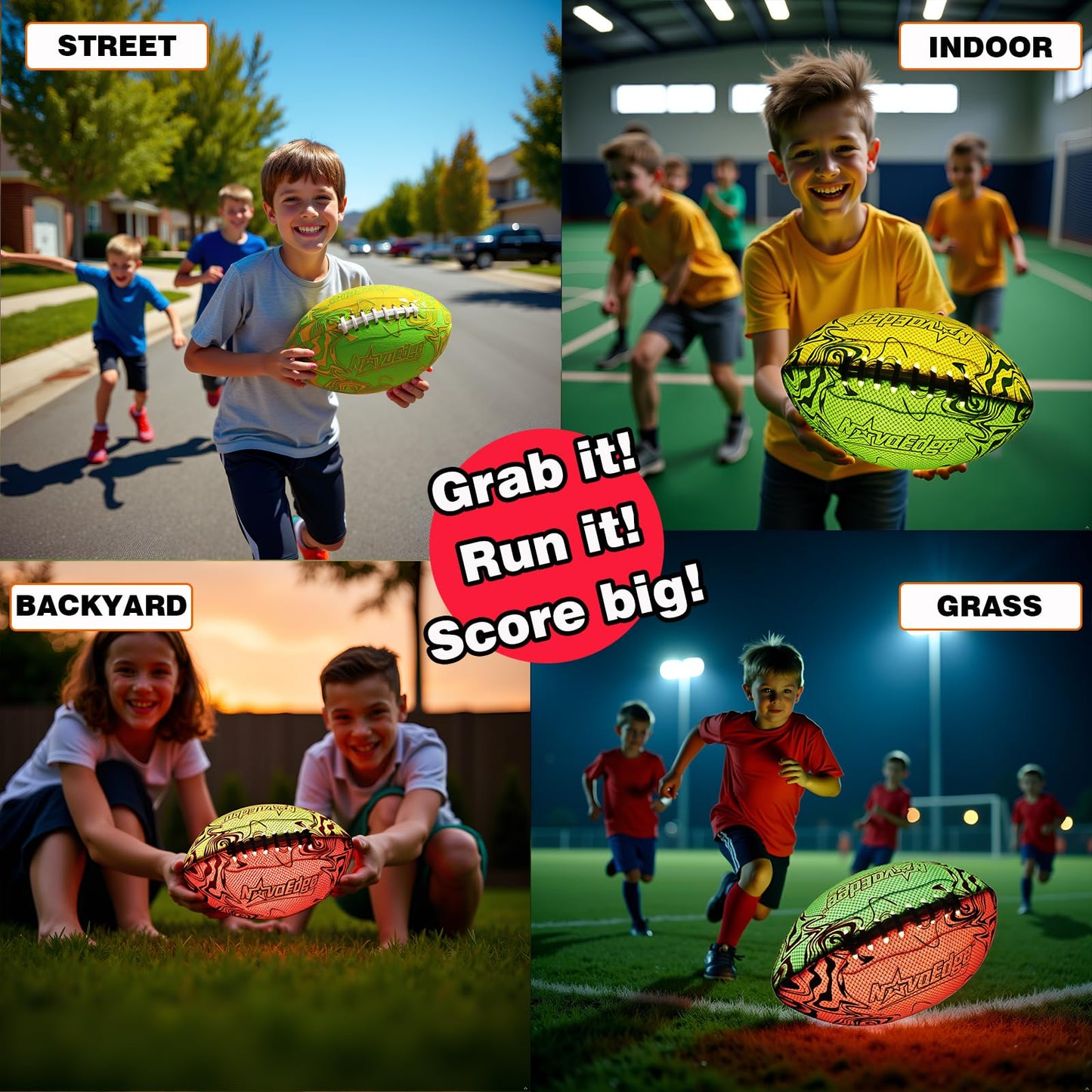 NovaEdge LED Football – Glow in The Dark Football - Strong Grip