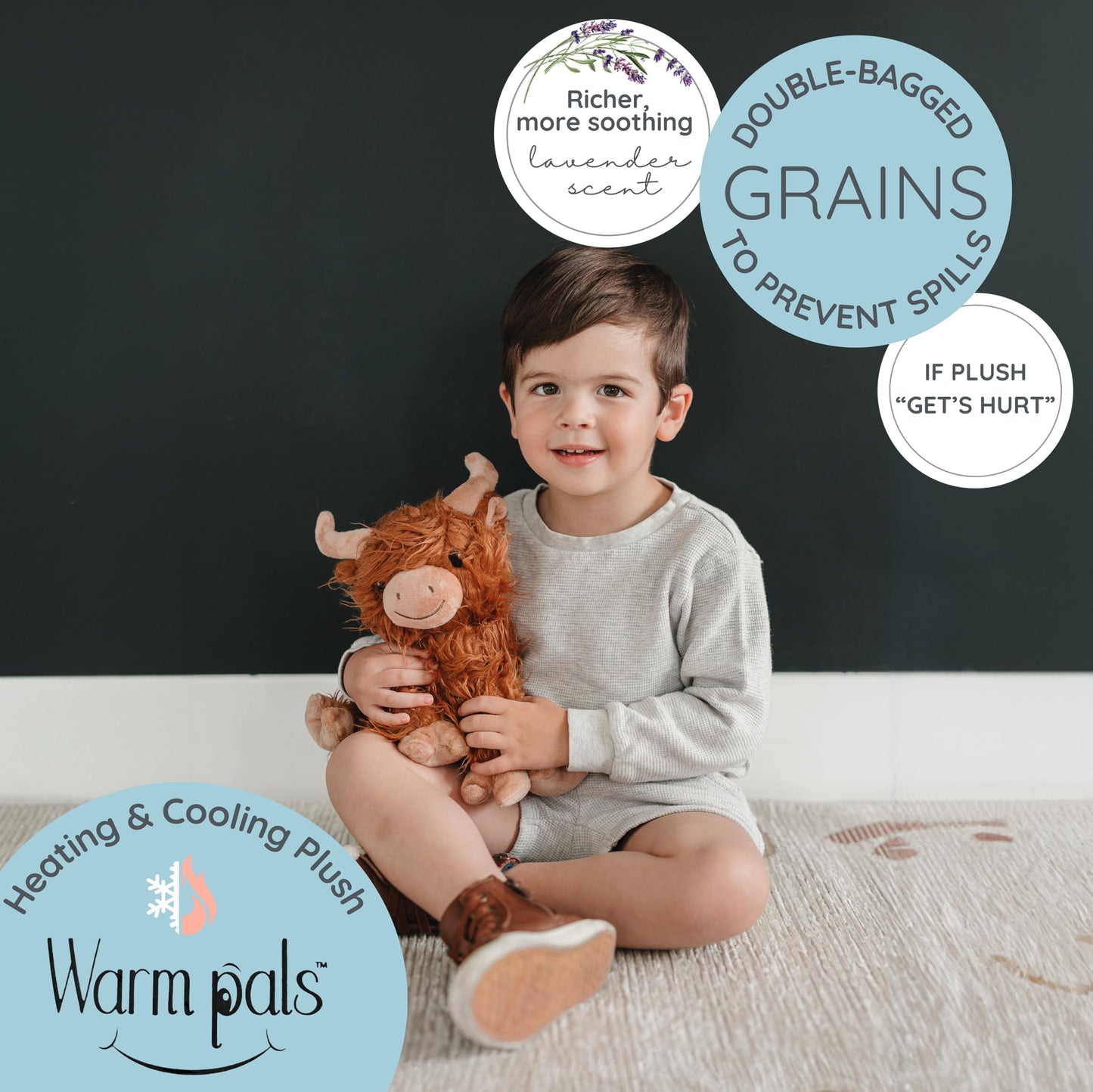 1i4 Group Warm Pals - Highland Cow - Cozy Lavender Scented Plush Toys - Stuffed Animal - Coolable Bedtime Comfort Plushie