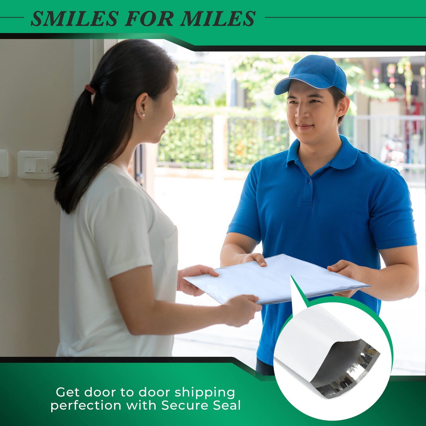 2000 Pack Secure Seal White Poly Mailers - 5x7 Safe Shipping Bags - E-Commerce Self Sealing 2 Mil Poly Envelopes