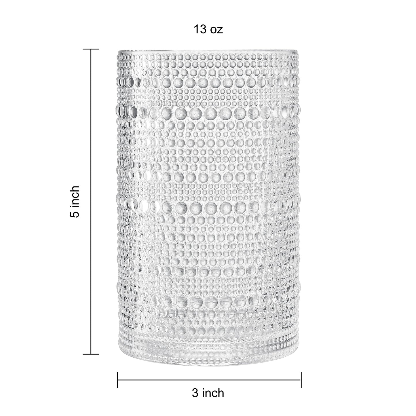 Khen Clear Reusable Plastic Drinking Glasses, Hobnail Shatterproof | 6X 10 OZ Lowball & 6X 13 OZ Highball | Tritan Tumblers, Acrylic Unbreakable, Dishwasher Safe Water Cups, BPA-free, Indoor, Outdoor