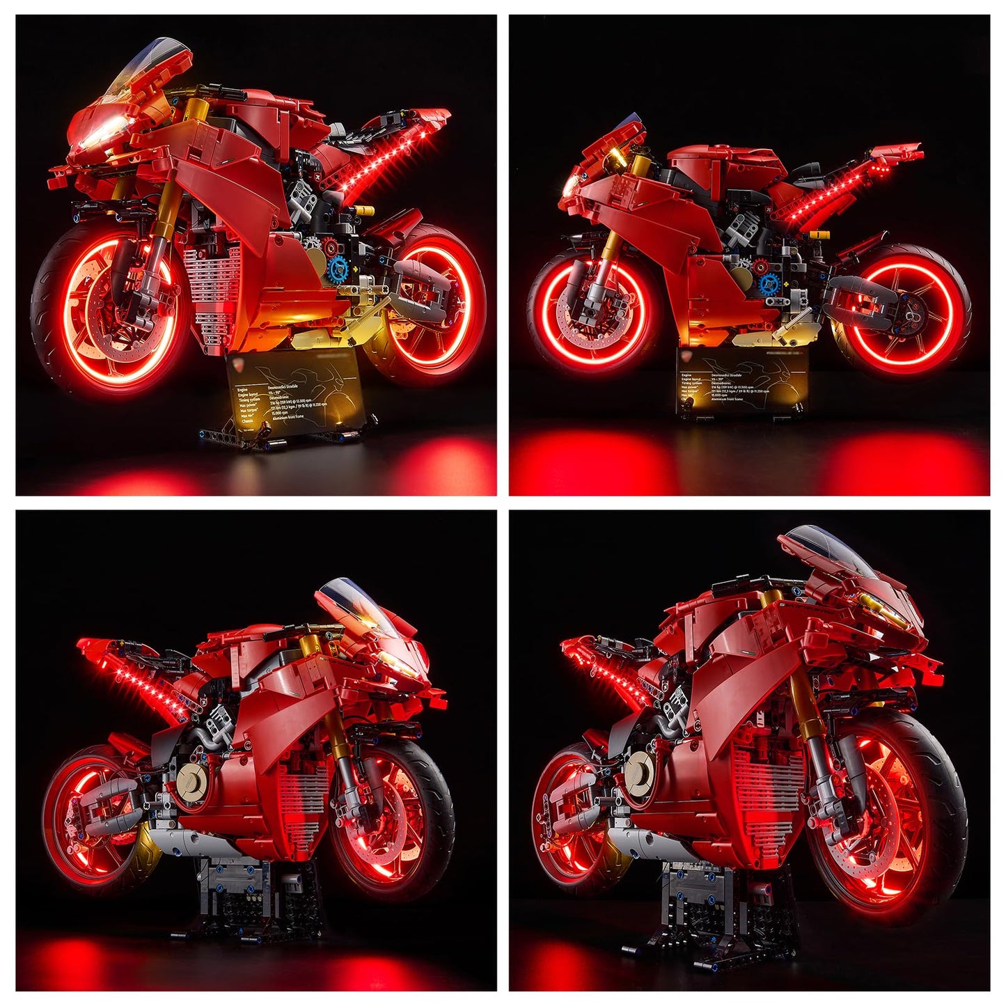 Kyglaring LED Lighting Kit for Lego Ducati Panigale V4 S Motorcycle Model Set, Compatible with Lego 42202(Classic Version)
