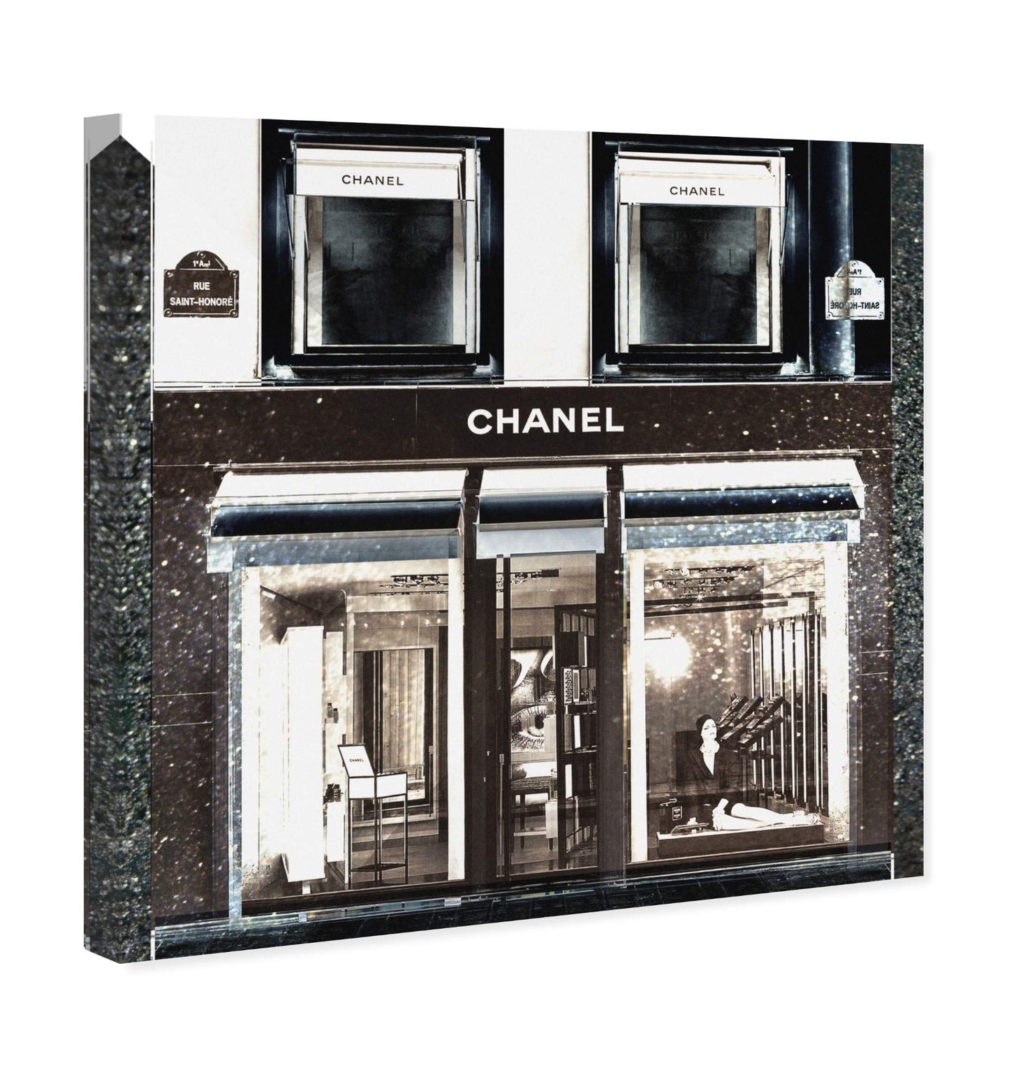 The Oliver Gal Artist Co. Fashion and Glam Wall Art Canvas Prints 'My Favorite Store' Lifestyle Home Décor, 24" x 24", Black, White