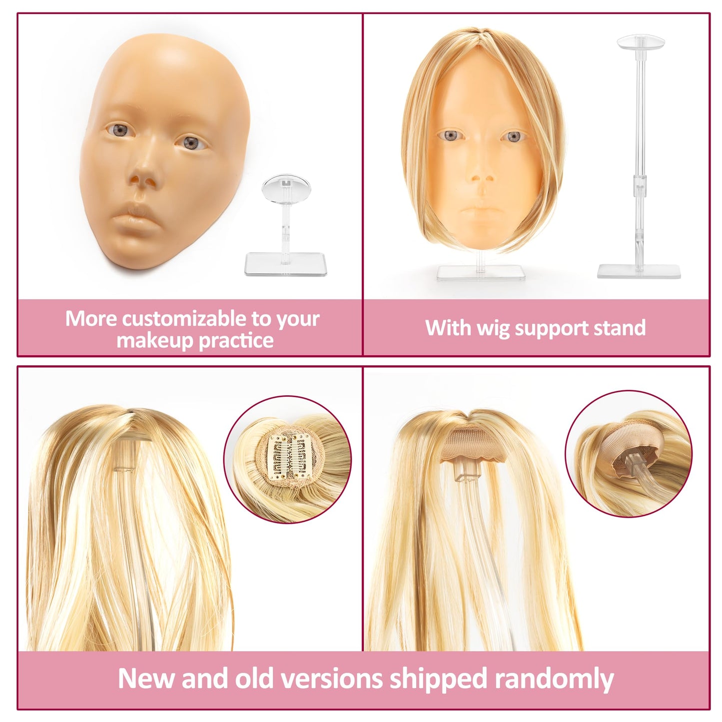 ZTBBRA 3D Makeup Practice Face, Makeup Mannequin Face, Mannequin Head For Makeup Practice, Mannequin Head Human Hair, Ideal for Makeup Beginners & Enthusiasts to Boost Skills!