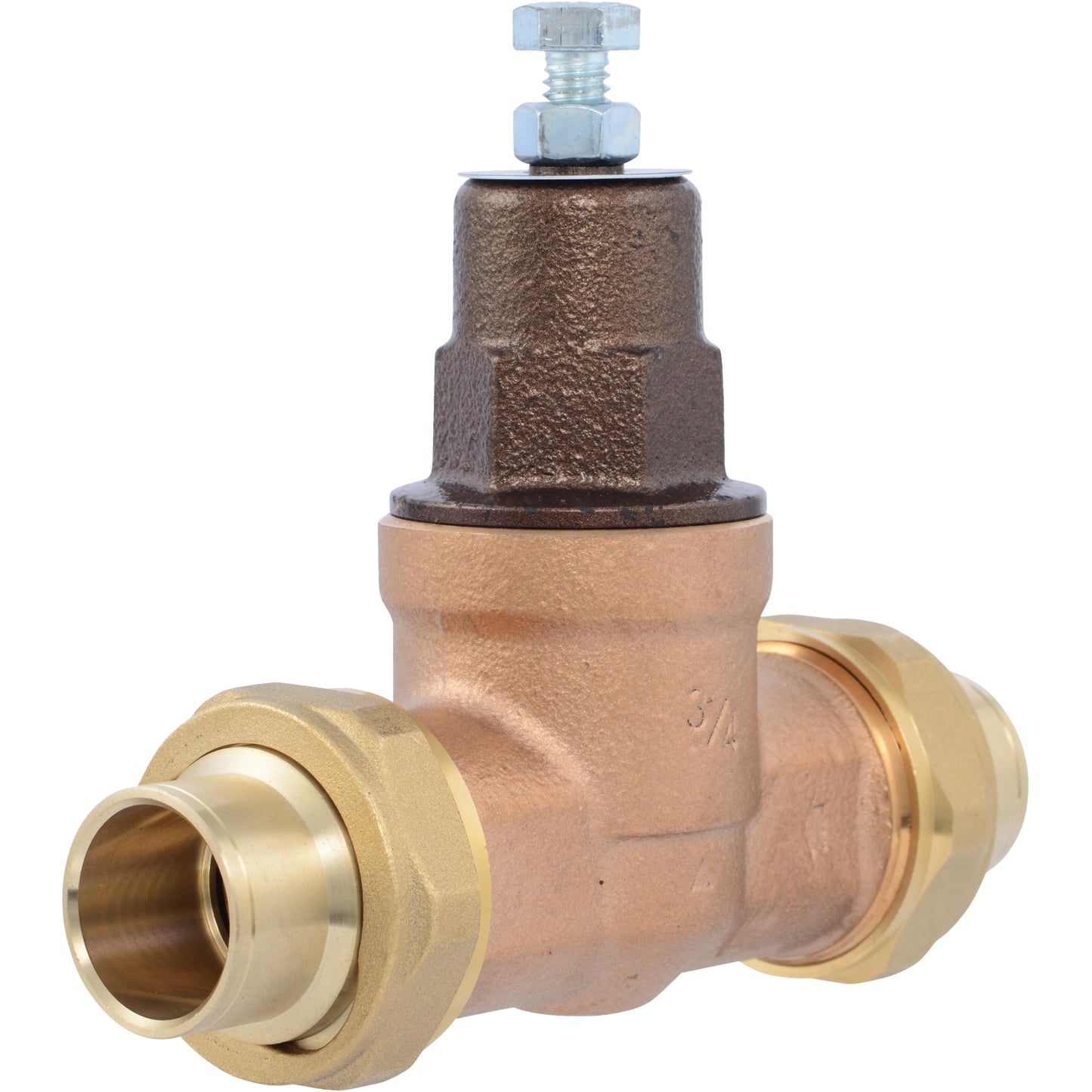 Cash Acme EB45 Pressure Regulating Valve, Double Union, 3/4 Inch Sweat, Metal Top, 60 PSI, PVA16M-DUSW-60
