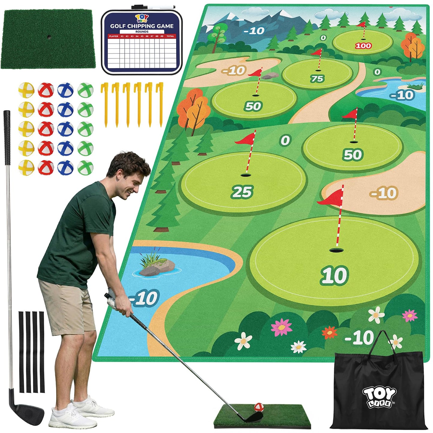 TOY Life Sticky Walls Golf Chipping Game Set with Club