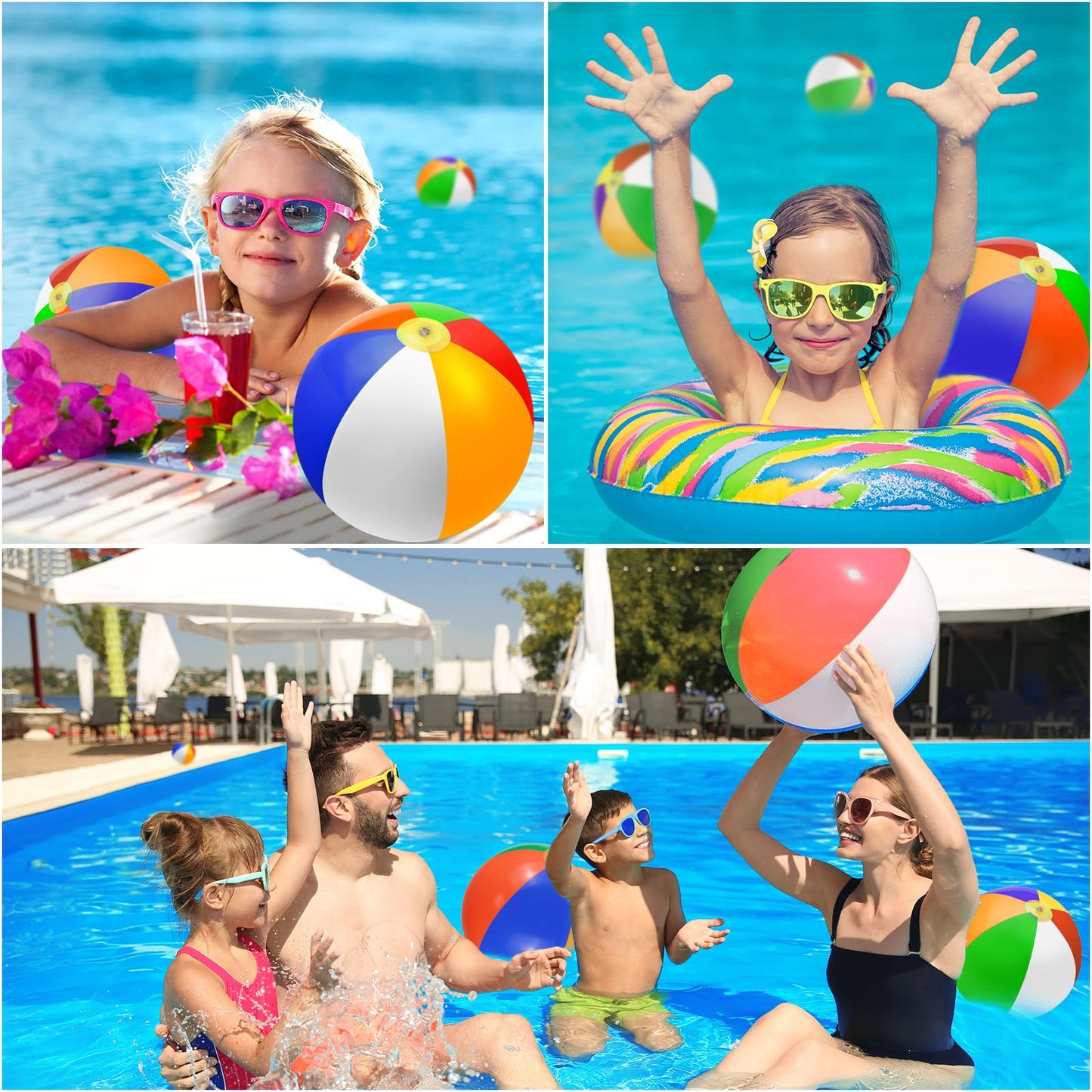60Pcs Sunglasses Beach Balls Bulk Party Favors for Kids 30Pcs Neon Sunglasses 30Pcs 12" Beach Balls Kid Boys Girls Graduation Party Supplies for Summer Beach Pool Party Favors Goodie Bag Favors
