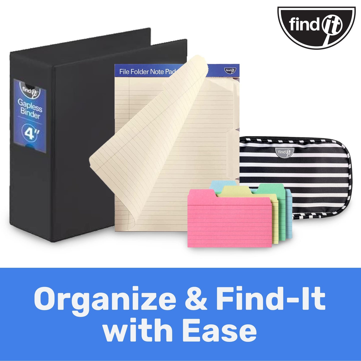 Find It File Folder Notepad - Pack of 72-9.5 x 12.5 Inch Notebook Organizer Folders for Filing, Document, and Clipboard Organization - Green