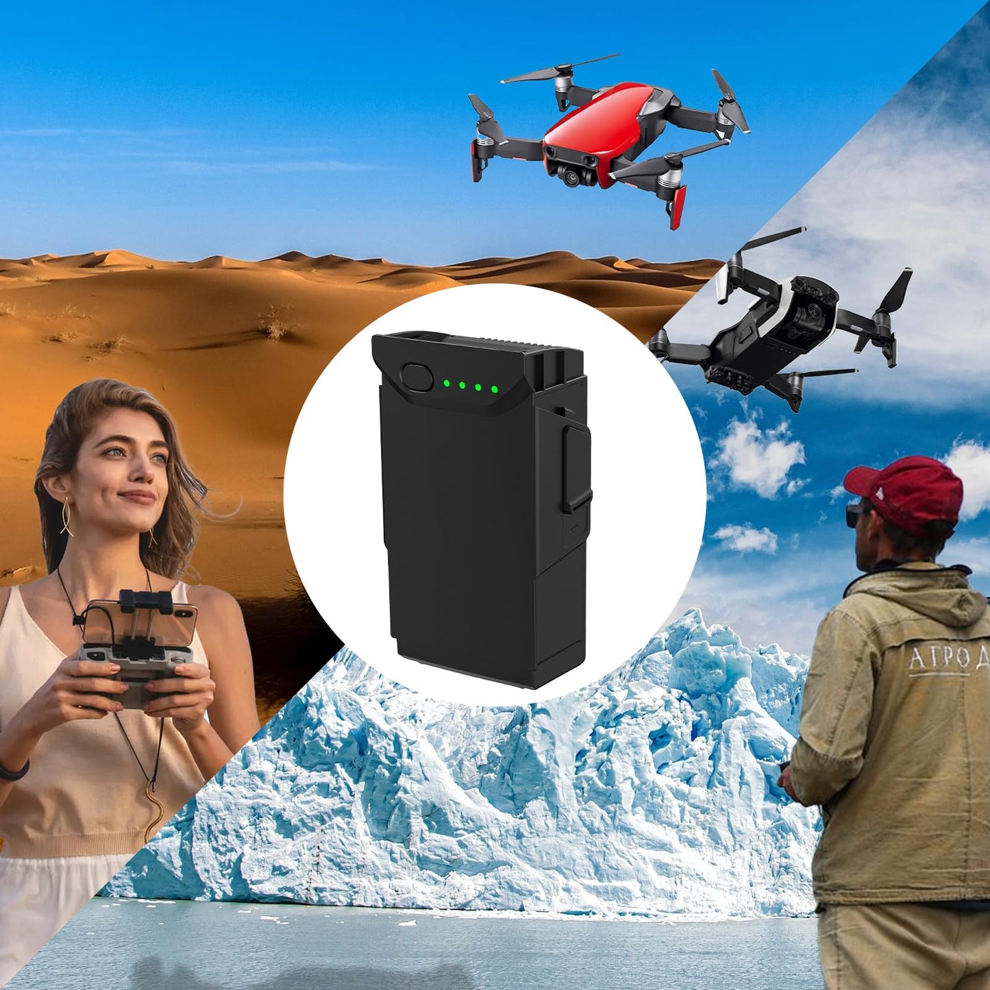 Dregin Mavic Air 1 Battery, 2375mAh 11.55V Intelligent Flight Battery for DJI Mavic Air 1 Drone (21 Mins Maximum Flight Time)