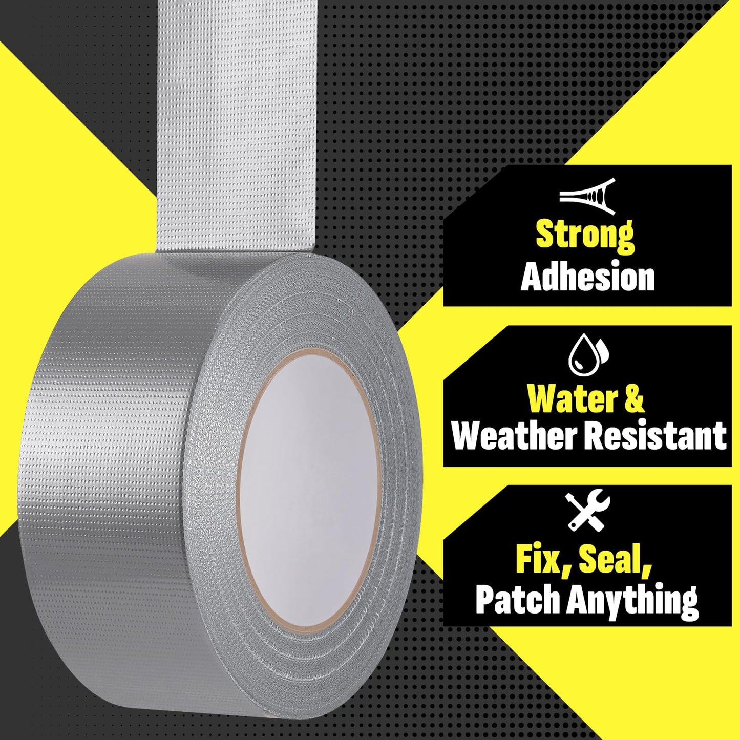 Zeefpod 24 Pack Duct Tape Heavy Duty Waterproof, Silver Duct Tape Bulk 1.88 Inch X 90 Ft, Strong No Residue,Tear by Hand,Multi-Use for Indoor & Outdoor Repairs, Industrial, Professional Use