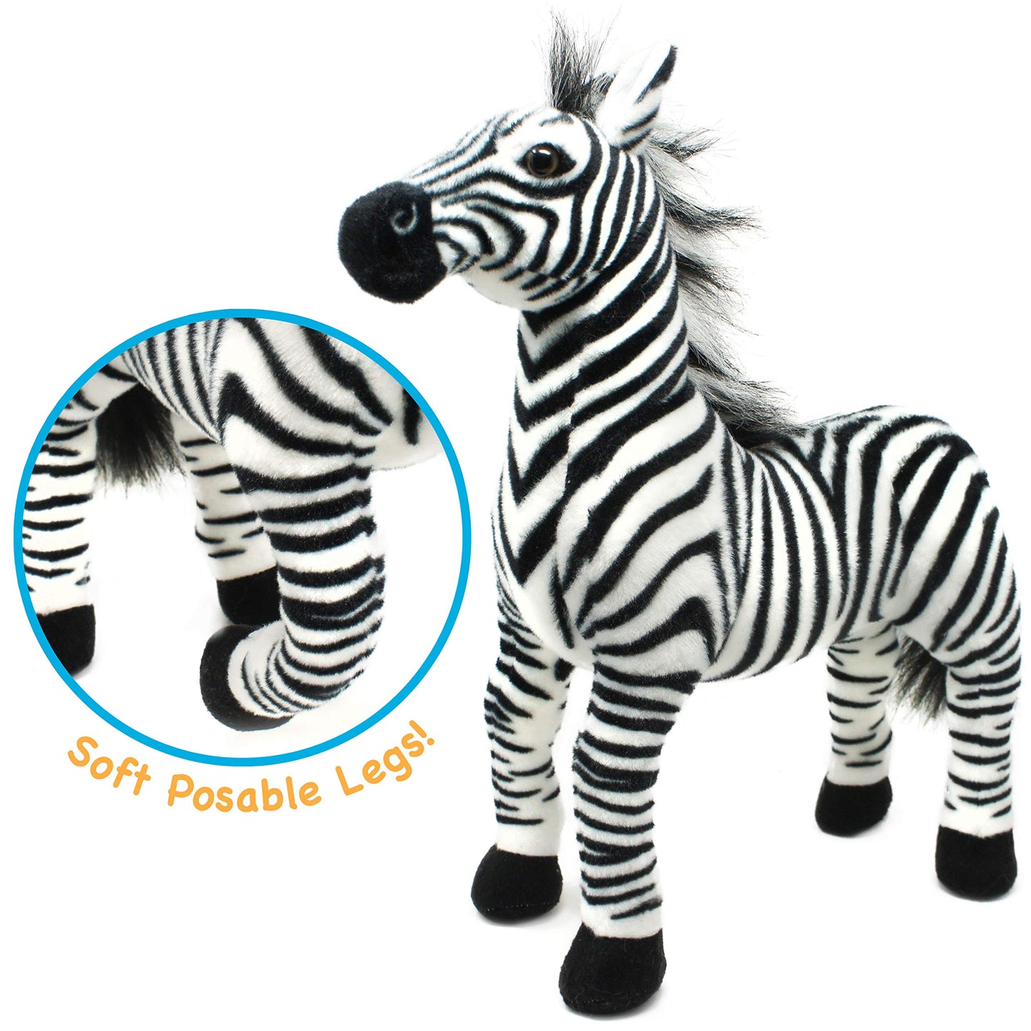 Zebenjo The Zebra - 16 Inch Stuffed Animal Plush - by TigerHart Toys