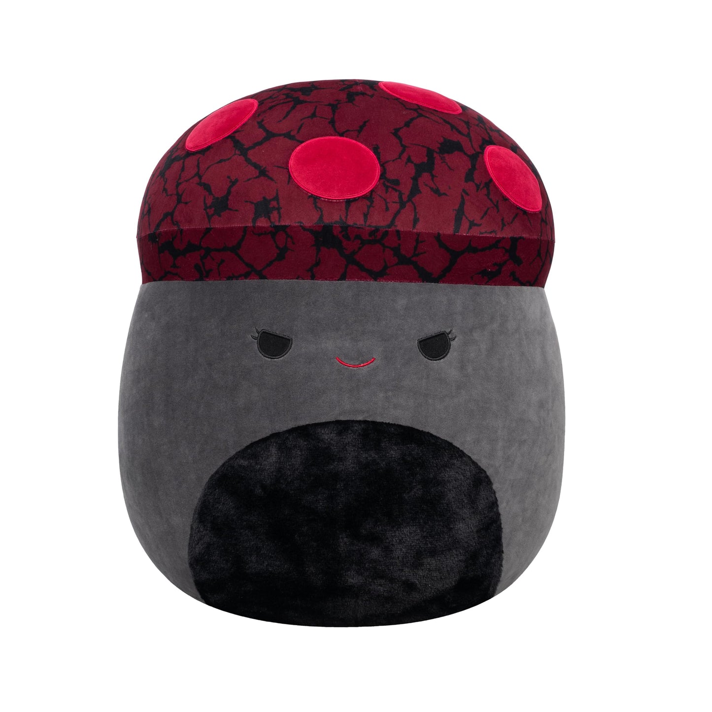 Squishmallows 20" Gert - Maroon and Black Mushroom W/Mischievous Eyes and Crackle Head