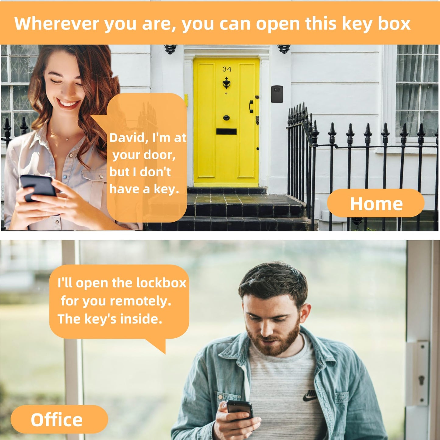 Smart Fingerprint Key Lock Box, Remote Access Realtor Lock Box for Keys, APP Control Key Lockbox for Outdoor, Can be Opened Abroad