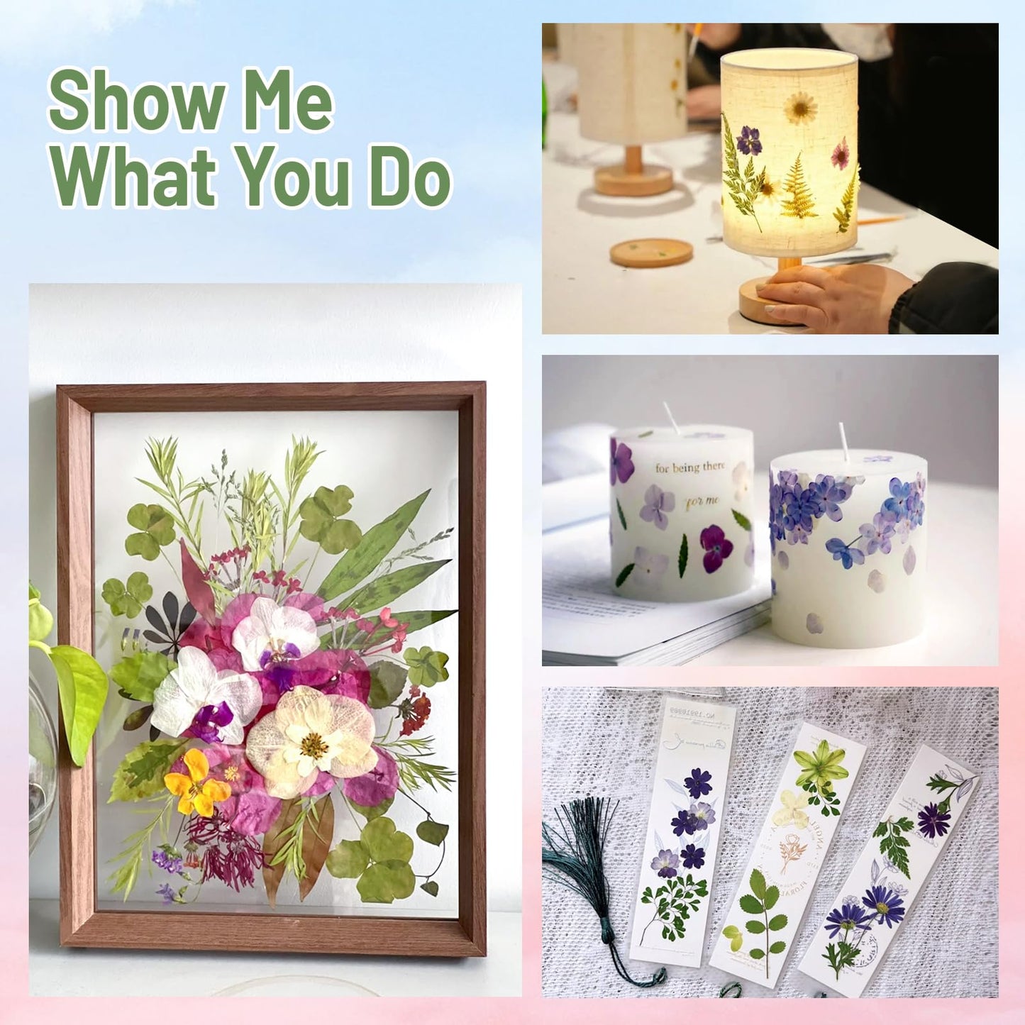 Suziko Large Flower Press Kit for Adults& Kids Flower &Plant Preservation Kit Measures 10.8" x 6.9" Suziko Leaves Press & Flower Press is a Great Gift for Lovers (Rose)