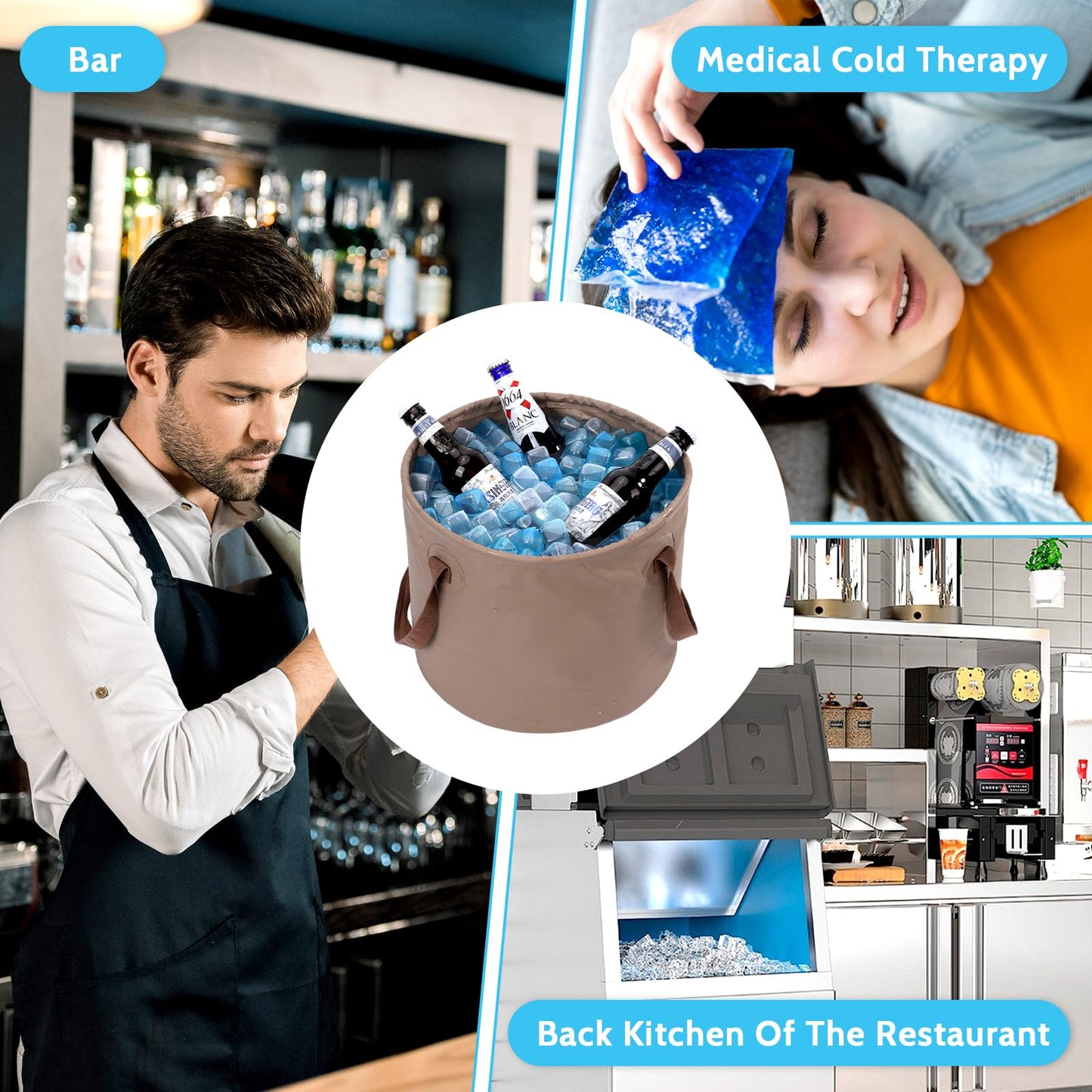 360 Pack Reusable Ice Cubes Refreezable Ice Cubes Without Diluting Reusable Ice Cubes for Drinks Large Pack Ice Cube Frozen BPA Free for Party Bars Ice Bath Camping