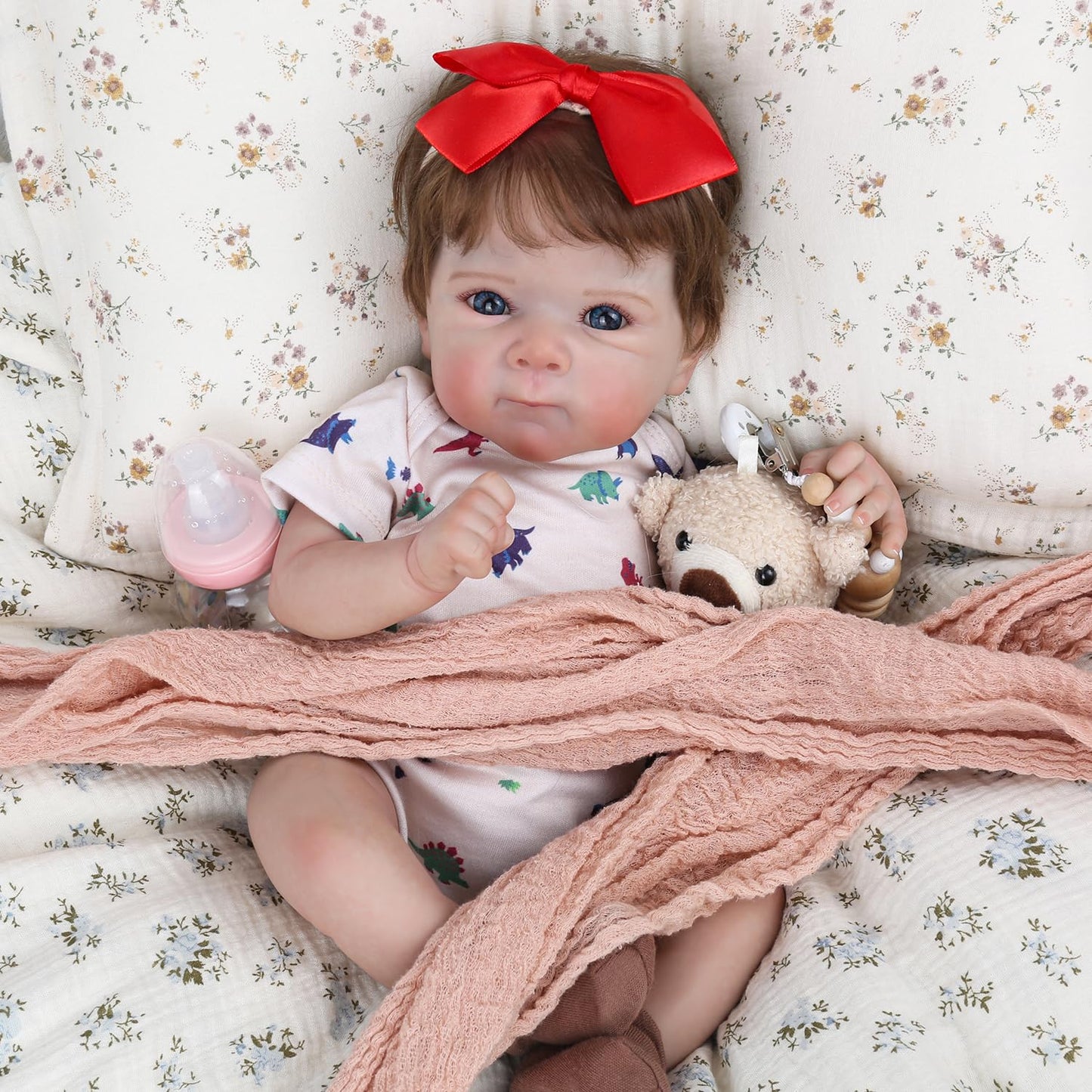 KSBD Lifelike Reborn Baby Dolls - 20 Inch Newborn Baby Doll with Realistic Veins, Handmade Reborn Doll with Weighted Soft Cloth Body, Real Life Baby Dolls Girl Gift for Kids Age 3+