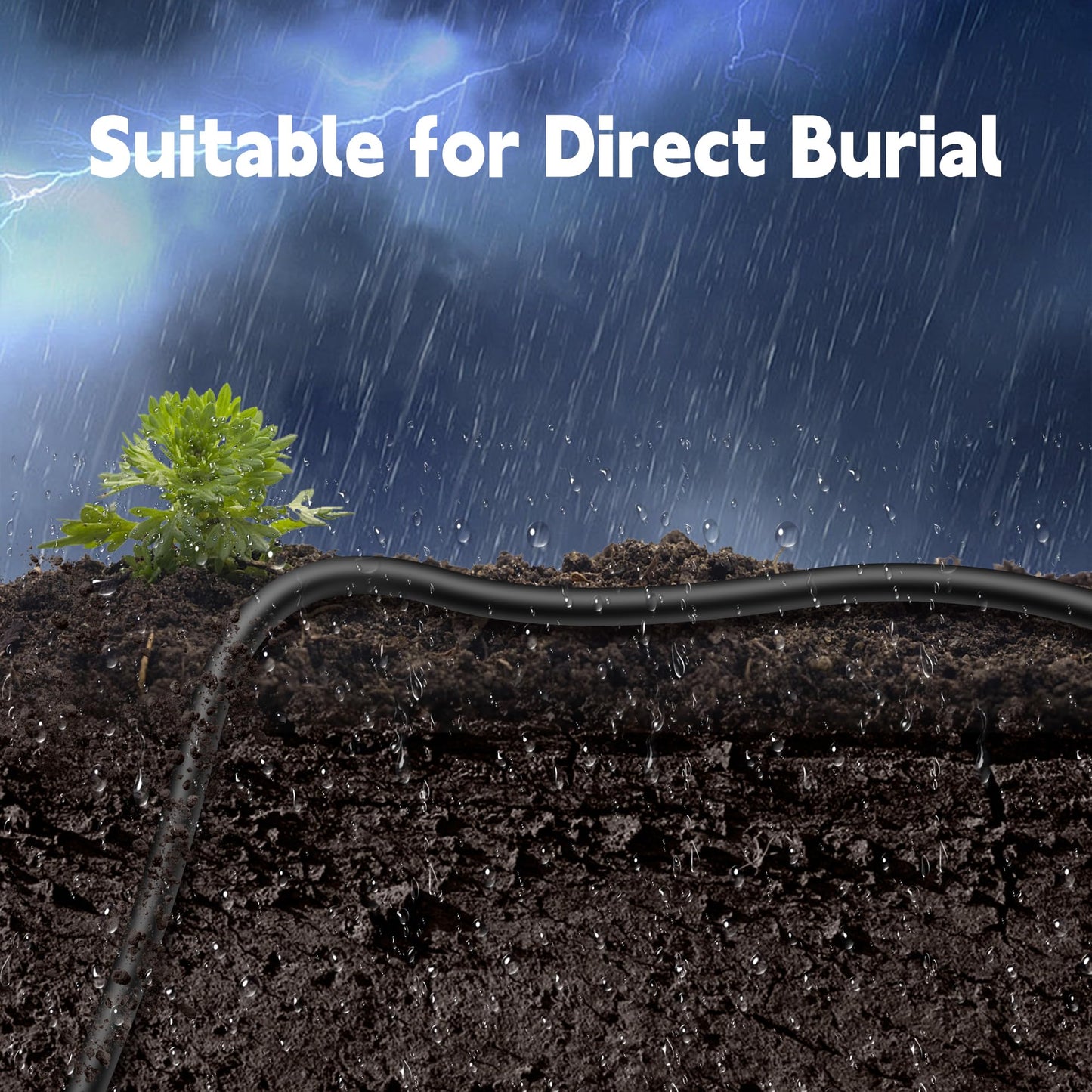 300FT Outdoor Cat6 Ethernet Cable, Heavy Duty Direct Burial, In-Ground, POE, Waterproof, LLDPE UV Resistant, UTP, 24AWG CCA Solid Cord, Network, Internet, LAN, Cat 6 Patch Cable - 300 Feet