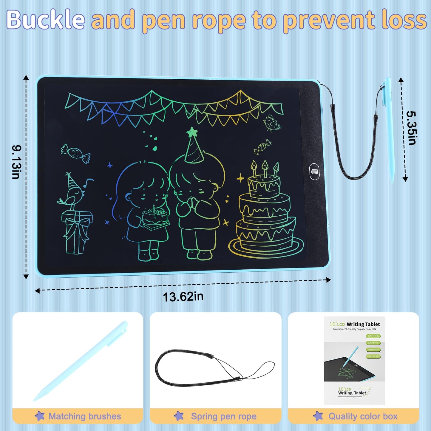 3 Pack 16 Inch LCD Writing Tablet for Kids Adults,Toddler Toys 3 4 5 6 Doodle Board Sensory Toys for Toddlers Road Trip Essentials Car Game Christmas Birthday Gifts Boys Girls （Pink+Bule+Black）