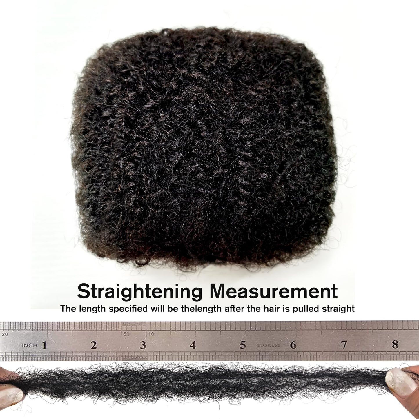 Jiffylocs Tight Afro Kinkys Bulk Human Hair for Dreadlock Extensions 100% Human Hair,5 Packs 8 Inch 150g,Natural Black #1B,Repair Extensions,Making Locs Twist or Braids