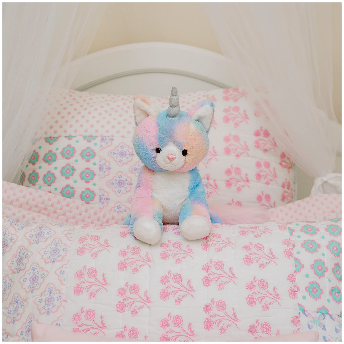 GUND Shimmer Caticorn Stuffed Animal, Unicorn Cat Plushie for Ages 1 and Up, Rainbow, 9"