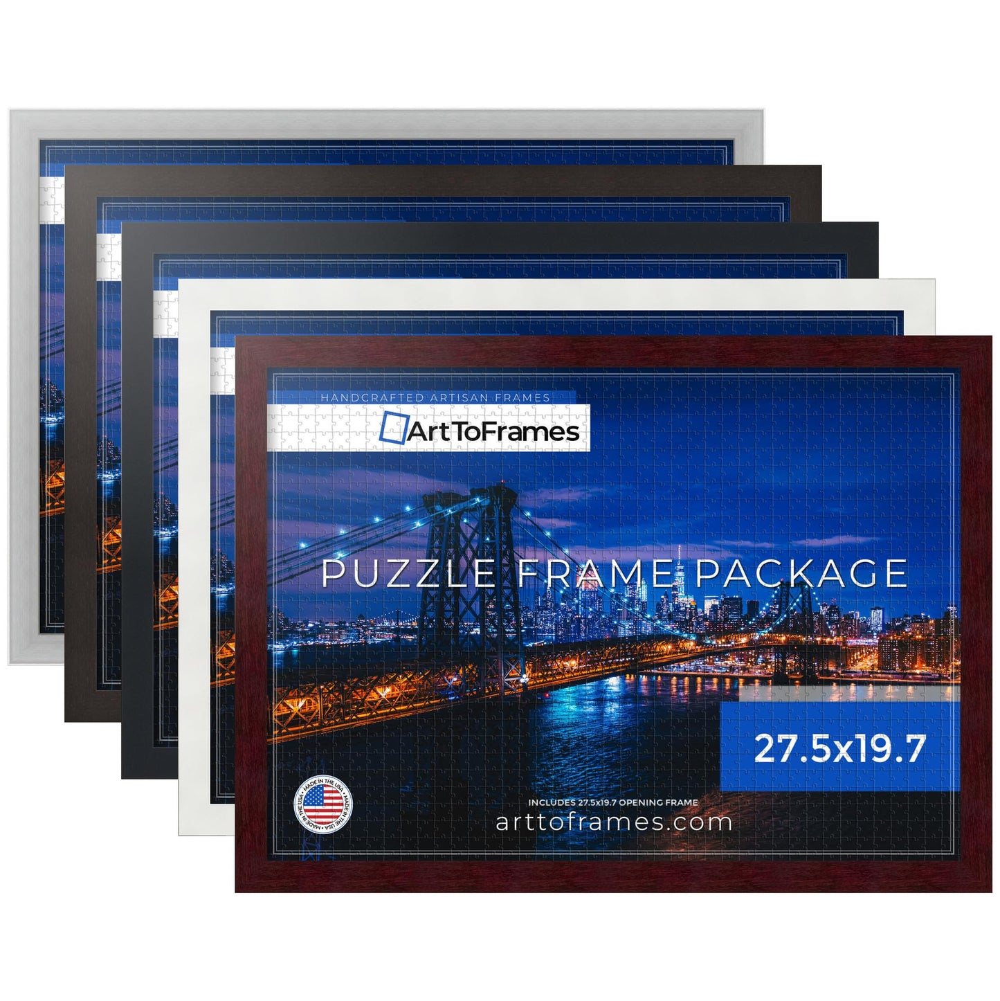 ArtToFrames 27.5x19.7 INCH / 50x70 CM Black Frame for 1000 piece Puzzles.This 1.25 Inch Custom MDF Puzzle Frame is Black - Comes with Economy Acrylic (PuzzleFRBW26079-27.5x19.7)