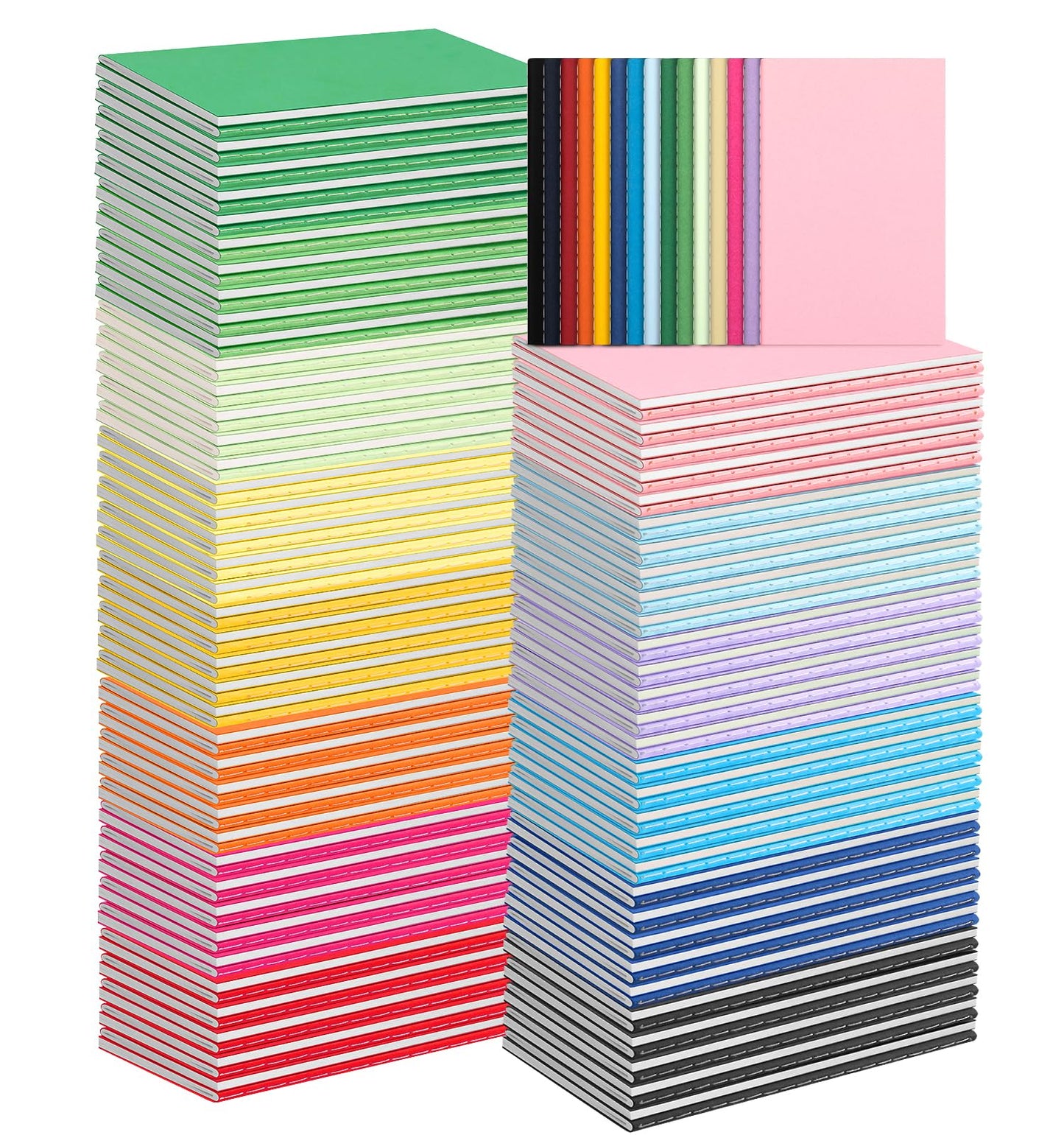 ALKALO 150 Pack Mini Pocket Colorful Lined Notebook Bulk, Journals Bulk, Small Notebooks 3.5x5.5, 30 Sheets/60 Pages, Mini Notebooks for Traveler, Students, School Supplies(Lined-150 pack, 15 Colors)