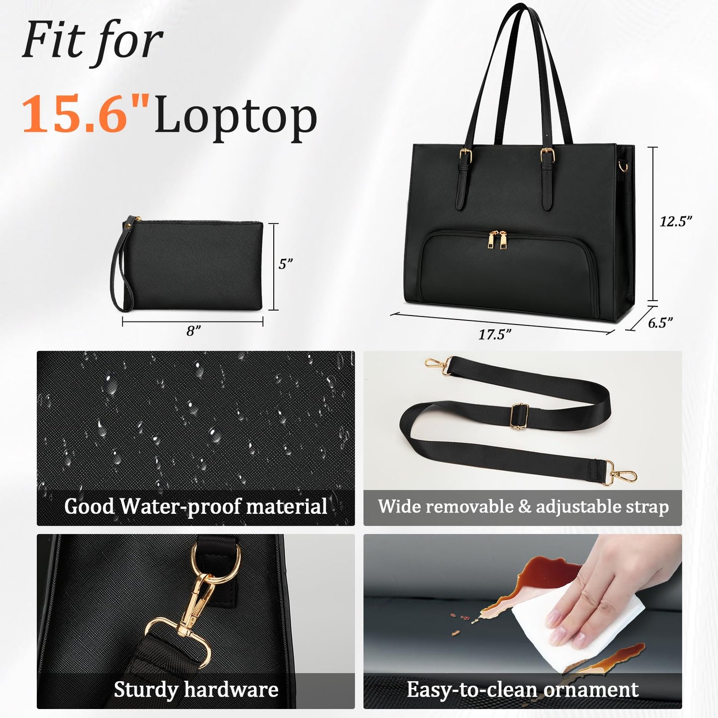 KKXIU Lunch Tote Bag for Women 15.6 Inch Laptop Briefcase Work Bag with Insulated Lunch Compartment Messenger Handbags for Business, Work, Nurse, Office, Collage, Casual, Gift for Women