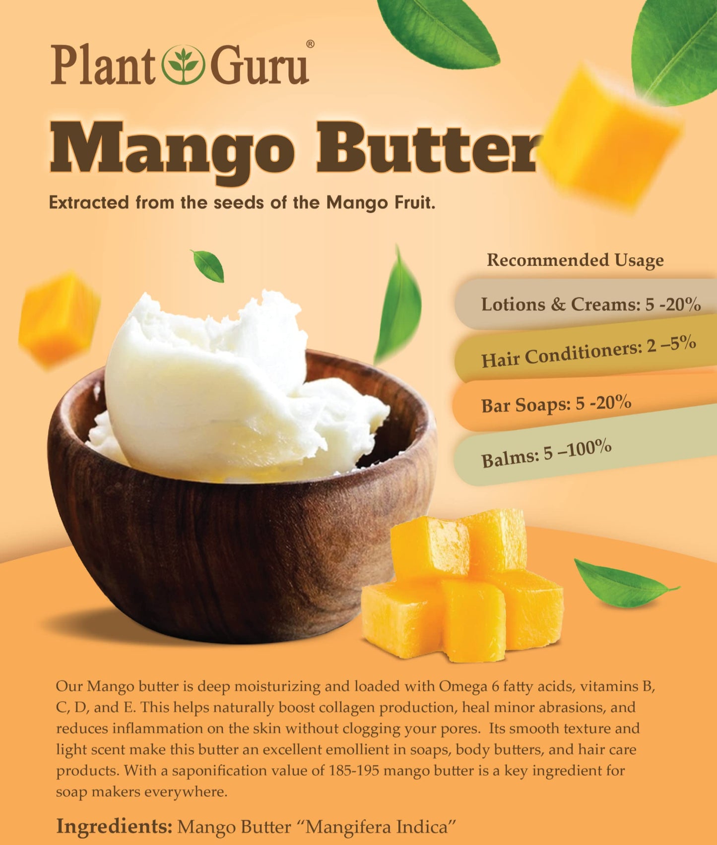 Shea, Mango and Cocoa Butter 1 lb. Bars Variety Bundle Pack - 100% Pure Natural Unrefined - Ideal Moisturizer For Dry Skin, Body, Face And Hair Growth. Great For DIY Soap and Lip Balm Making.