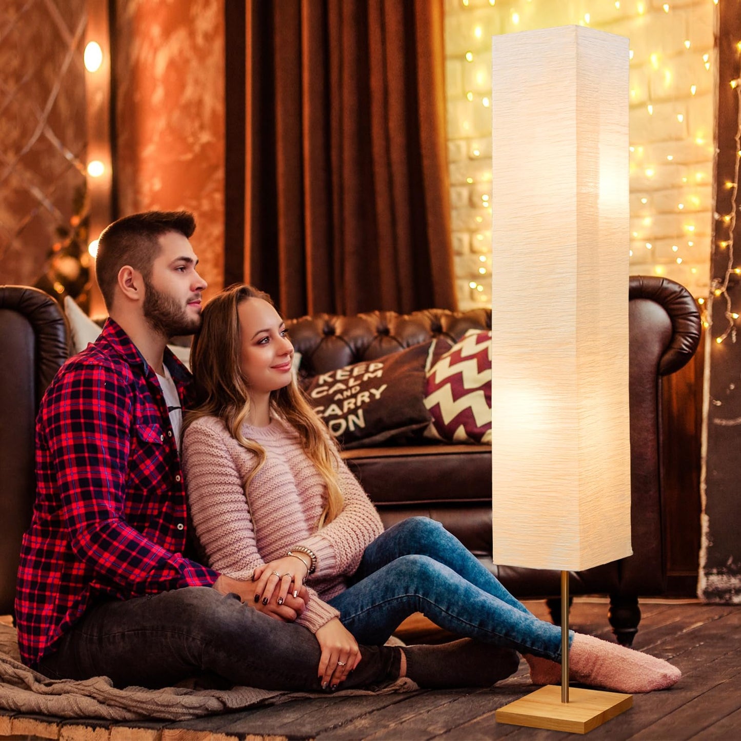 GyroVu 65" Floor Lamp for Living Room, 3 Way Dimmable Standing Lamp for Bedroom, Corner Floor Lamp for Office& Living Room(Bulbs Included)