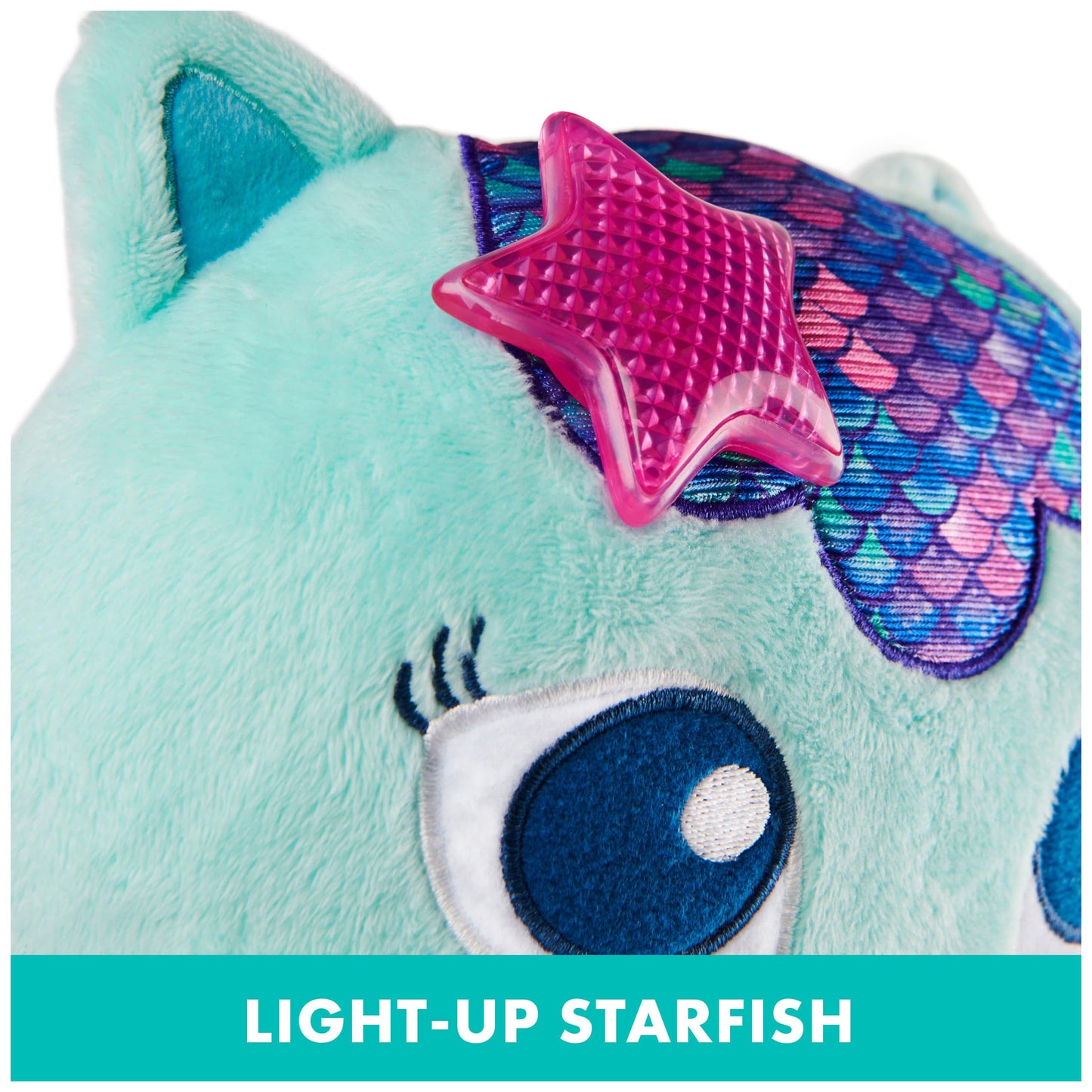 Gabby’s Dollhouse, 14-inch Interactive Talking Mercat Plush Kids Toys with Lights, Music and Phrases Stuffed Animals for Girls and Boys Ages 3 and up
