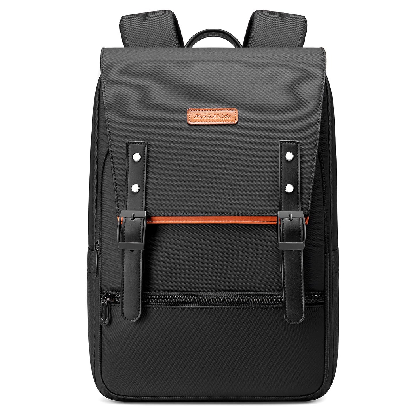 Slim Laptop Backpack for Men & Women, 15.6 Inch Lightweight Business Backpack with Magnetic Flap, Keychain, Casual Daypack College Bookbag Water-Resistant Travel Work Commuter Backpack, Black