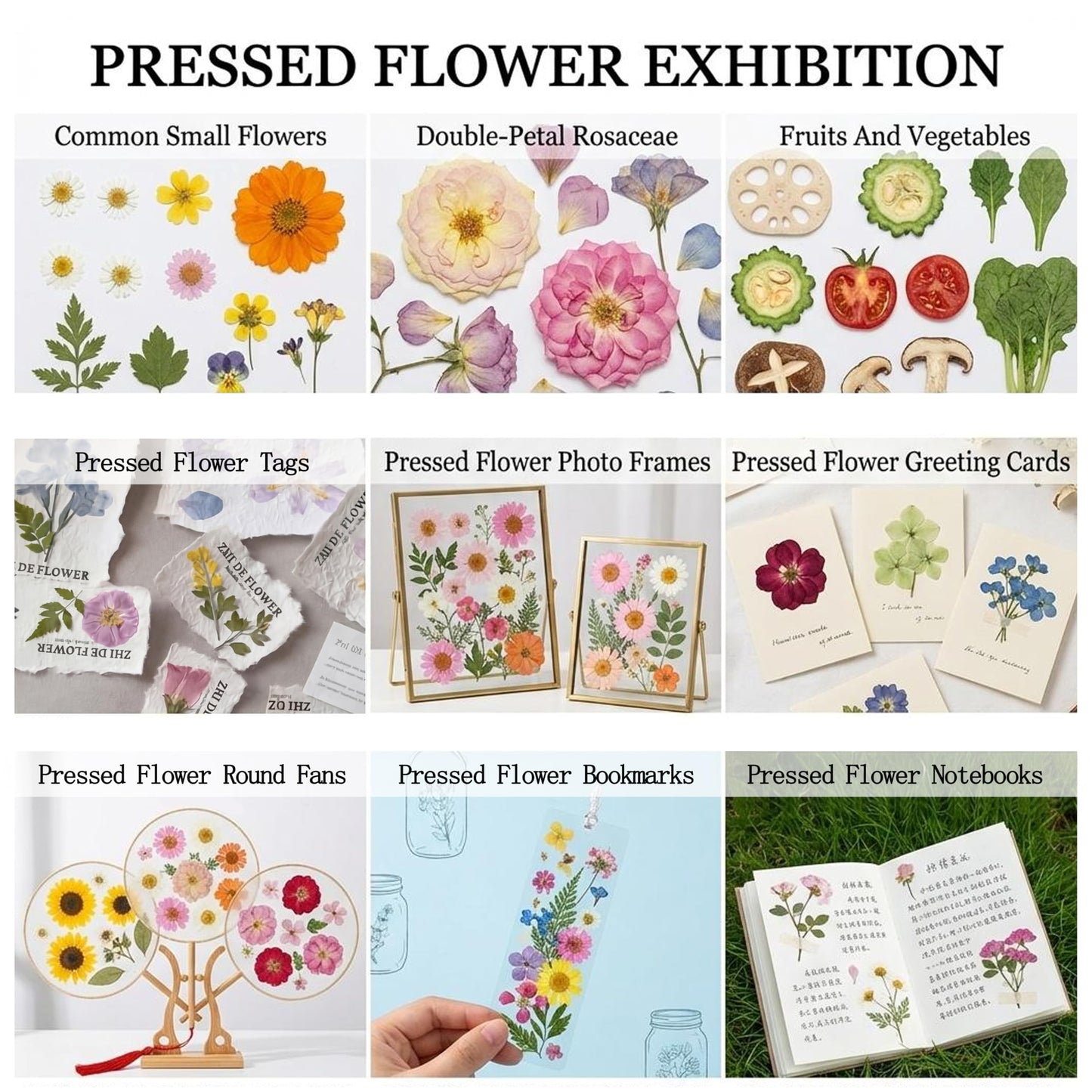 FOCHIER F Flower Press Kit for Adults & Kids, Extra Large Wooden Flower Press Kit with Tools, 30 Blotting Papers, for Pressed Flowers, Resin Art, DIY Crafts & Flower Preservation