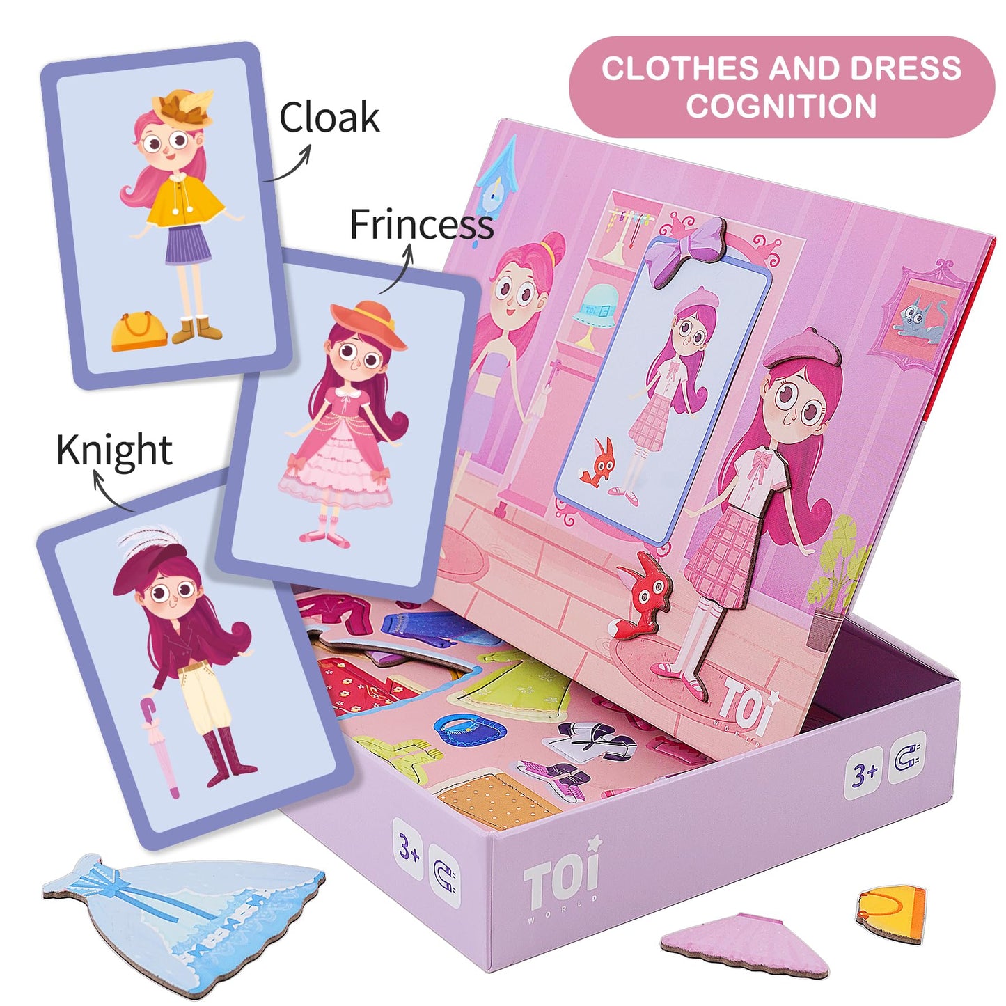 Toi Kids Magnet Toys Magnetic Jigsaw Puzzle Boxes for Kids Age 3-7,Preschool Tabletop Toy for Toddlers Kids,Promoting Hand-Eye Coordination (Princess)