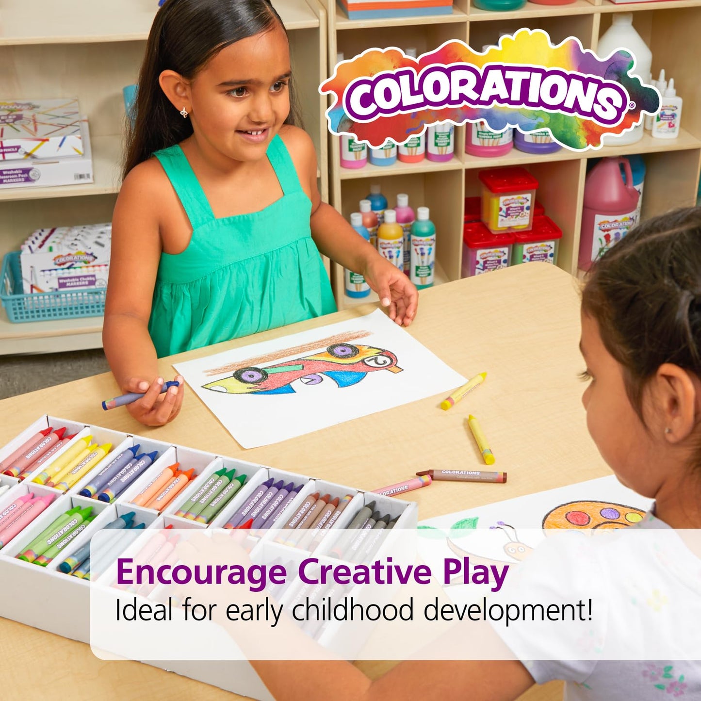 Colorations Large Crayon Classroom Pack, 400 Count, 16 Colors, Non-Toxic, Kids School Supplies - Bulk Jumbo Crayons for Toddlers, Arts and Crafts