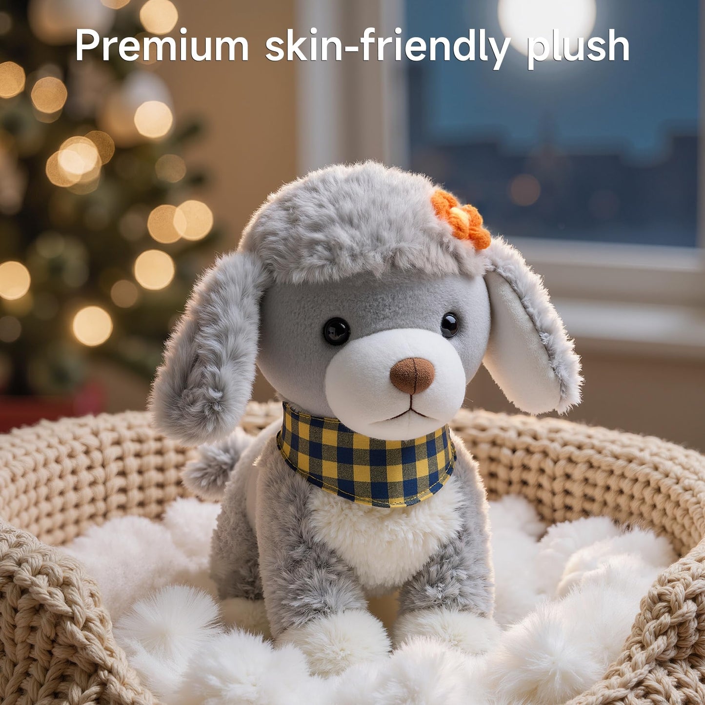 TUMAMA Electronic Interactive Plush Puppy Dog Toy for Ages 18+ Months